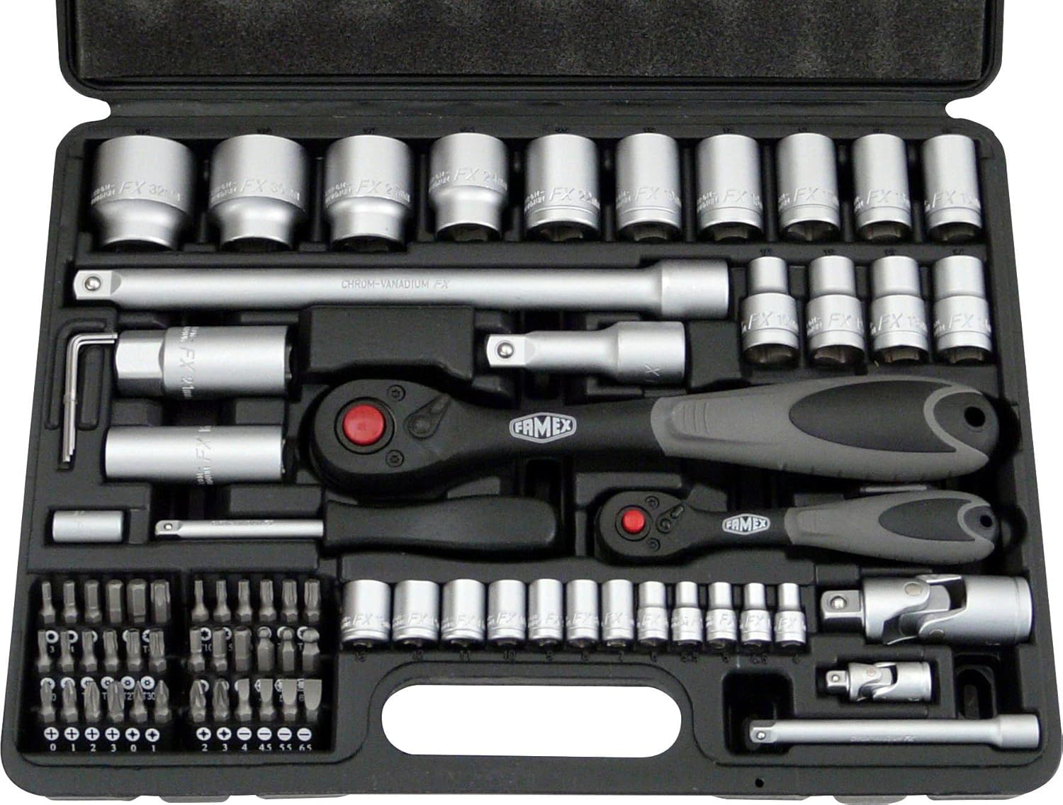 🚗 KFZ & Werkstatt – FAMEX 423-47 Tool Box Filled with Tool Set - Expandable - Tool Box Equipped - Plenty of Space for Other Tools – Bild 3