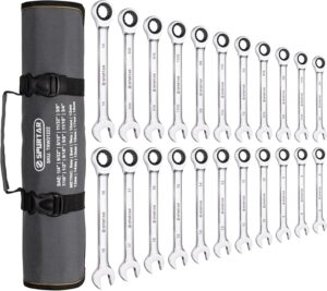 🚗 KFZ & Werkstatt – Spurtar 22 Piece Ratchet Wrench Set 6-18 mm & 1/4-3/4 Inch Ratchet Wrench Set 72 Teeth Combination Wrench Sets CR-V Steel Mirror Finish Portable Carry Bag