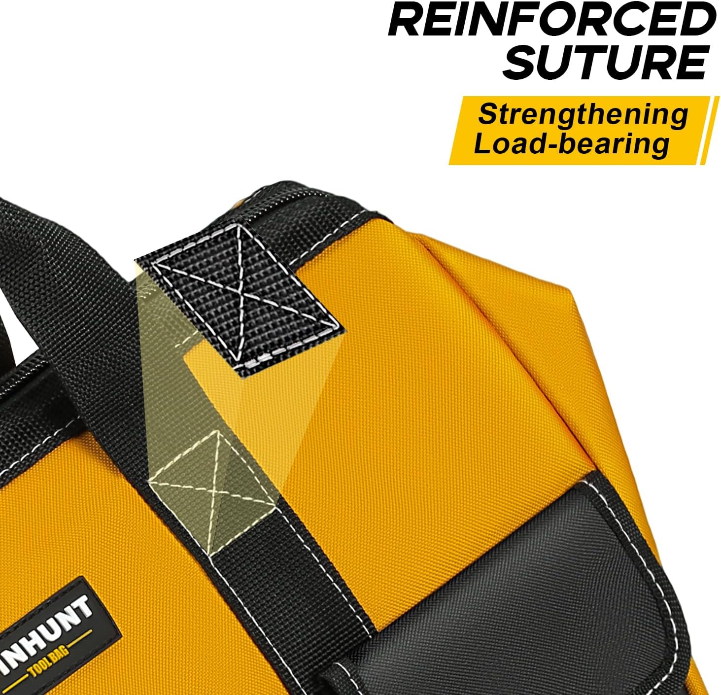 ⚒️ Bau & Montage – Große Werkzeugtasche, gelbe Werkzeugtaschen für Herren, strapazierfähig, 44 cm, grün, 1680D Polyester, ideal für Heimwerker und Handwerker – Bild 4