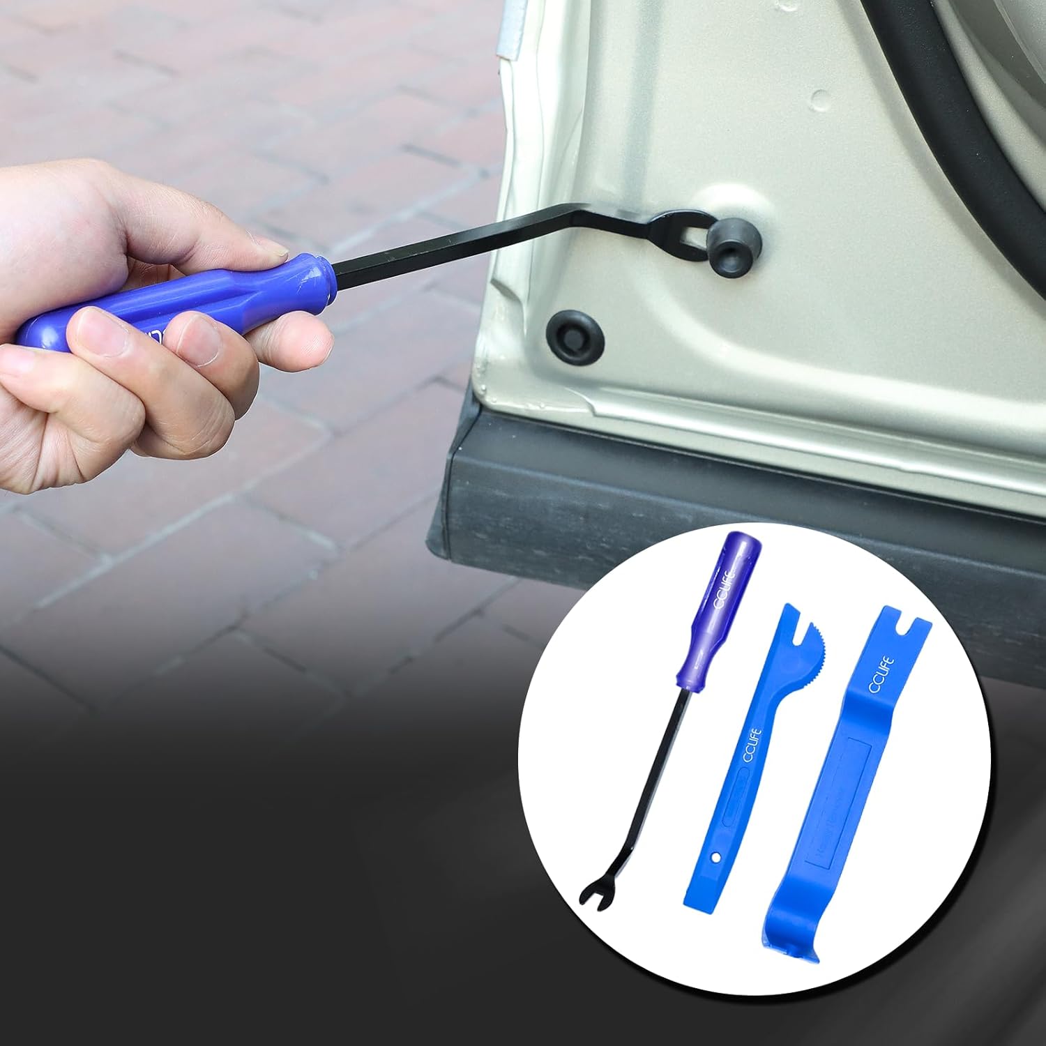 🚗 KFZ & Werkstatt – CCLIFE 12-Piece Car Disassembly Tool Set PP PA + Trim Wedges Interior Trim Door Panel – Bild 9