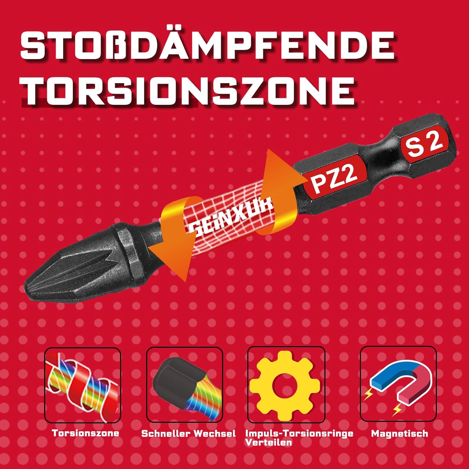 ⚡ Elektro & Technik – Schlagfestes Schraubendreher-Bit-Set, 90-teilig, 50 mm, magnetisch (PH2/PZ2/T10/T15/T20/T25/T30/Hex) S2-Stahl-Mehrfach-Schraubendreher-Bits mit Aufbewahrung, bunte Box – Bild 5