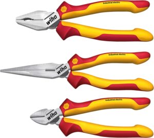 ⚡ Elektro & Technik – Wiha 38637 Z 99 0 001 09 Zangen-Set Industrial Electric, 3-teilig Kombizange, Seitenschneider und Spitzzange elektr