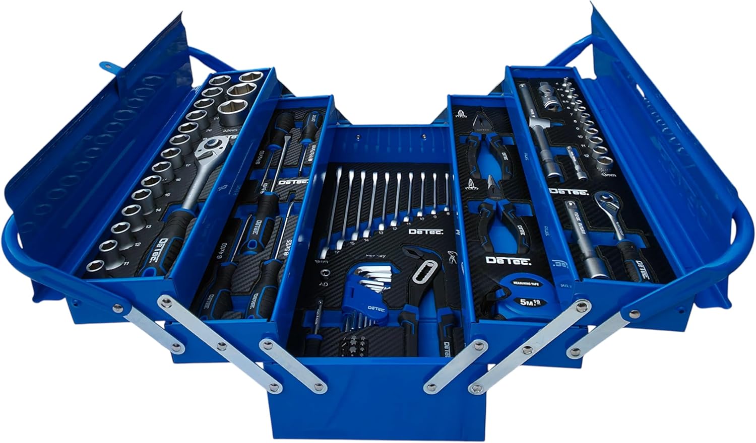 🔥 Angebote & Aktionen – Blue Filled Tool Box Metal 96-Piece Tool Set with Carbon Look Insert Tool Box Blue Edition Tool Box – Bild 3