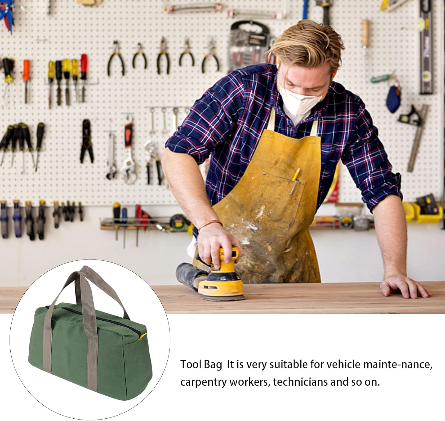🔥 Angebote & Aktionen – Tool Bag, 14 Inch Organizer, 36 x 13 x 20.5 cm, Heavy Duty Storage Bag, Wide Mouth Plumbing Tool Bag – Bild 6
