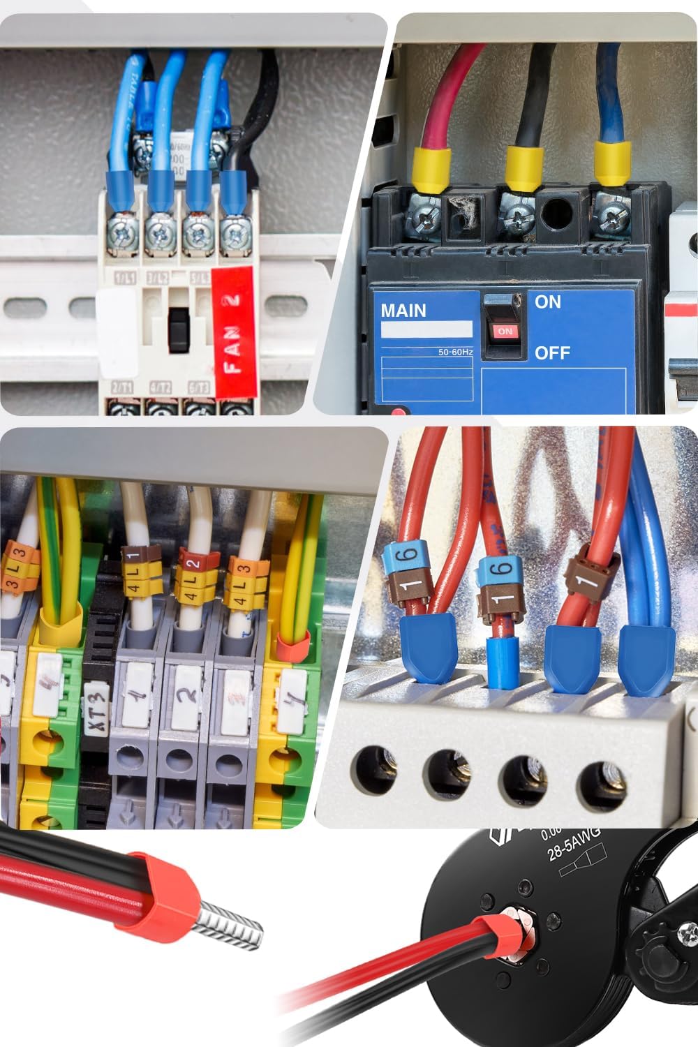 ⚡ Elektro & Technik – Crimpzange 0,08-16 mm² Set, Lytool Aderendhülsenzange Crimpzange Sechskant-Crimpzange mit 1200 Twin- und Single-Line-Aderendhülsen-Set für isoliertes unisoliertes Crimpen – Bild 7