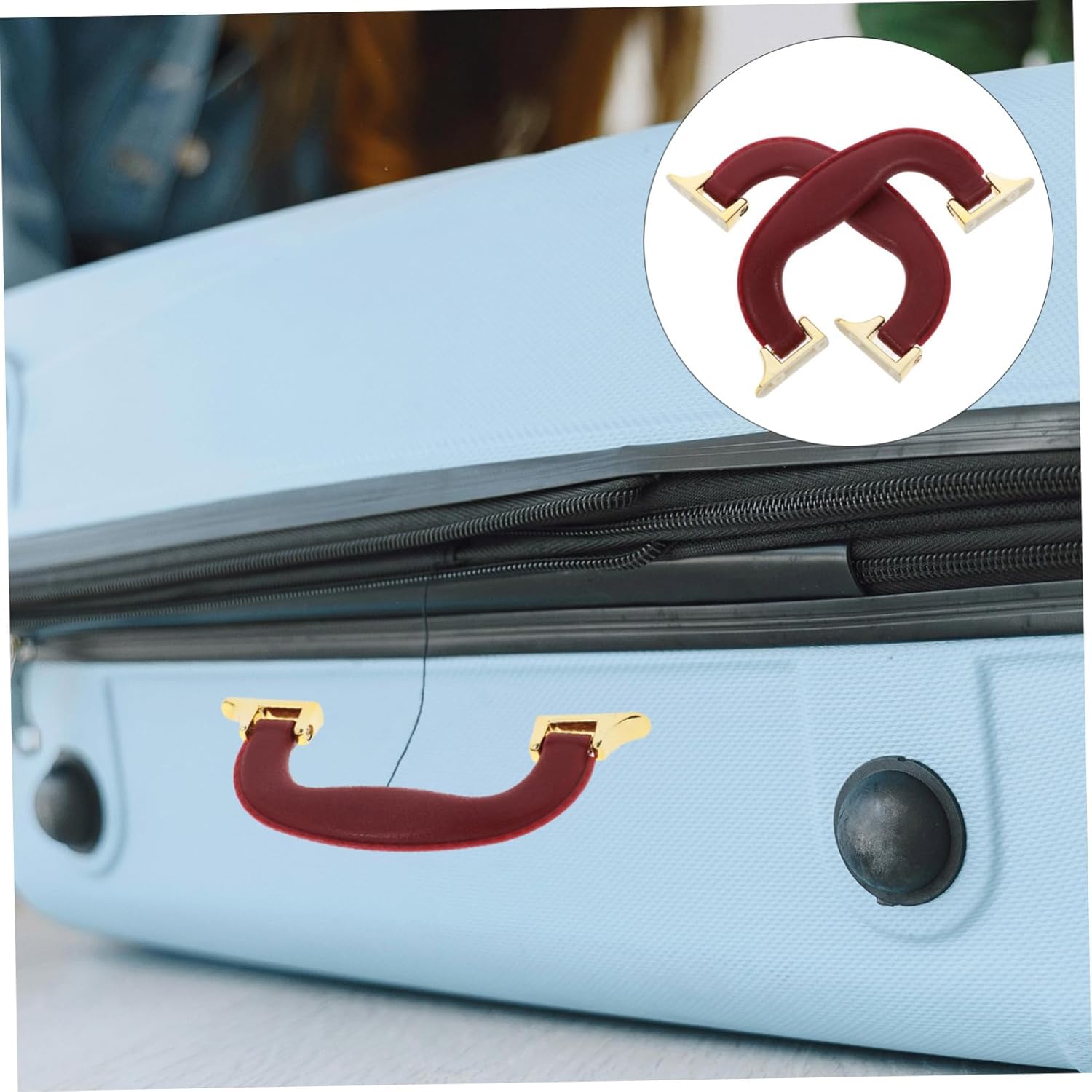 ⚒️ Bau & Montage – NUOBESTY 2 Stück rote Gepäckgriffe aus PU-Leder für Koffer, Ledergriffe für Schubladen, Ersatzteile, ergonomischer Griff – Bild 9