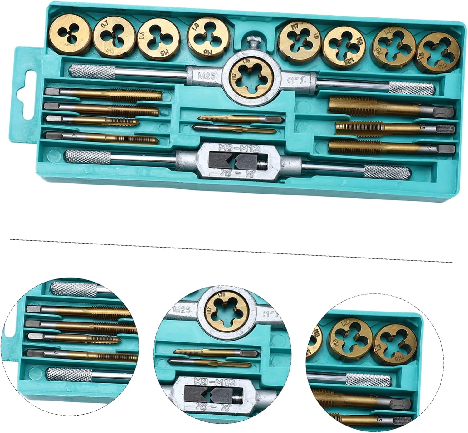 🚗 KFZ & Werkstatt – HOMSFOU 1 Set Tap on Die Set Pliers Car Tools Nut Grinder Tool Box Tool Box Tap Wrench Steel Tap Wrench Alloy Steel Golden – Bild 2