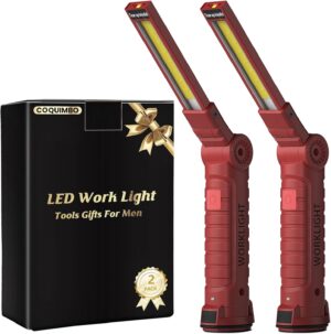 🔥 Angebote & Aktionen – Coquimbo Workshop LED Lamp, Work Torch, Rechargeable Inspection Light, Gifts for Men, Dad, with Magnet and Hook, Gatgets, Anniversary Gifts, Red