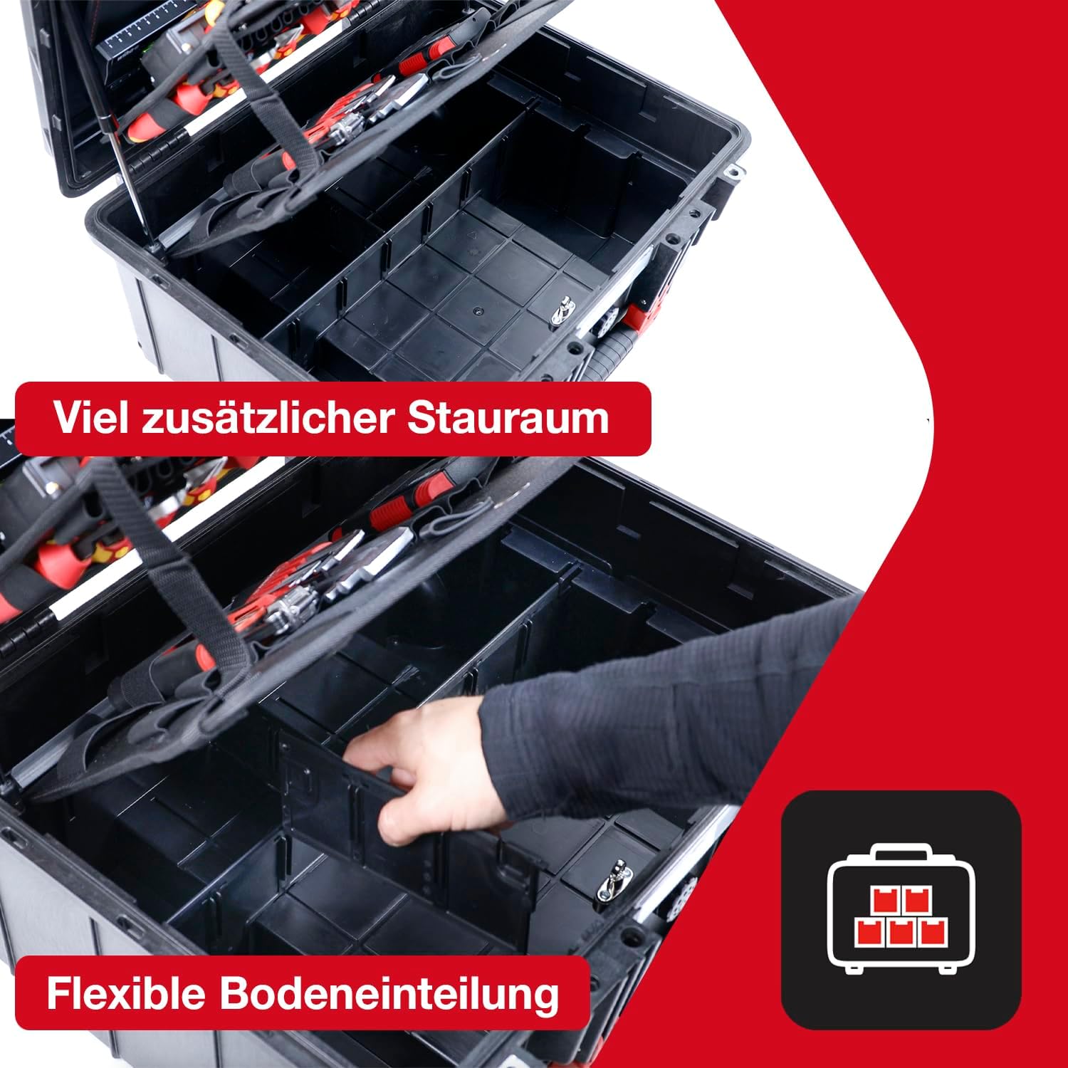 ⚡ Elektro & Technik – Wiha Werkzeugkoffer XL 2 Trolley elektrisch 60-tlg. I Werkzeugtrolley für Elektriker I Werkzeugkasten mit Elektriker Werkzeug + Spannungs- und Durchgangsprüfer I Spannungsprüfer zweipolig – Bild 3