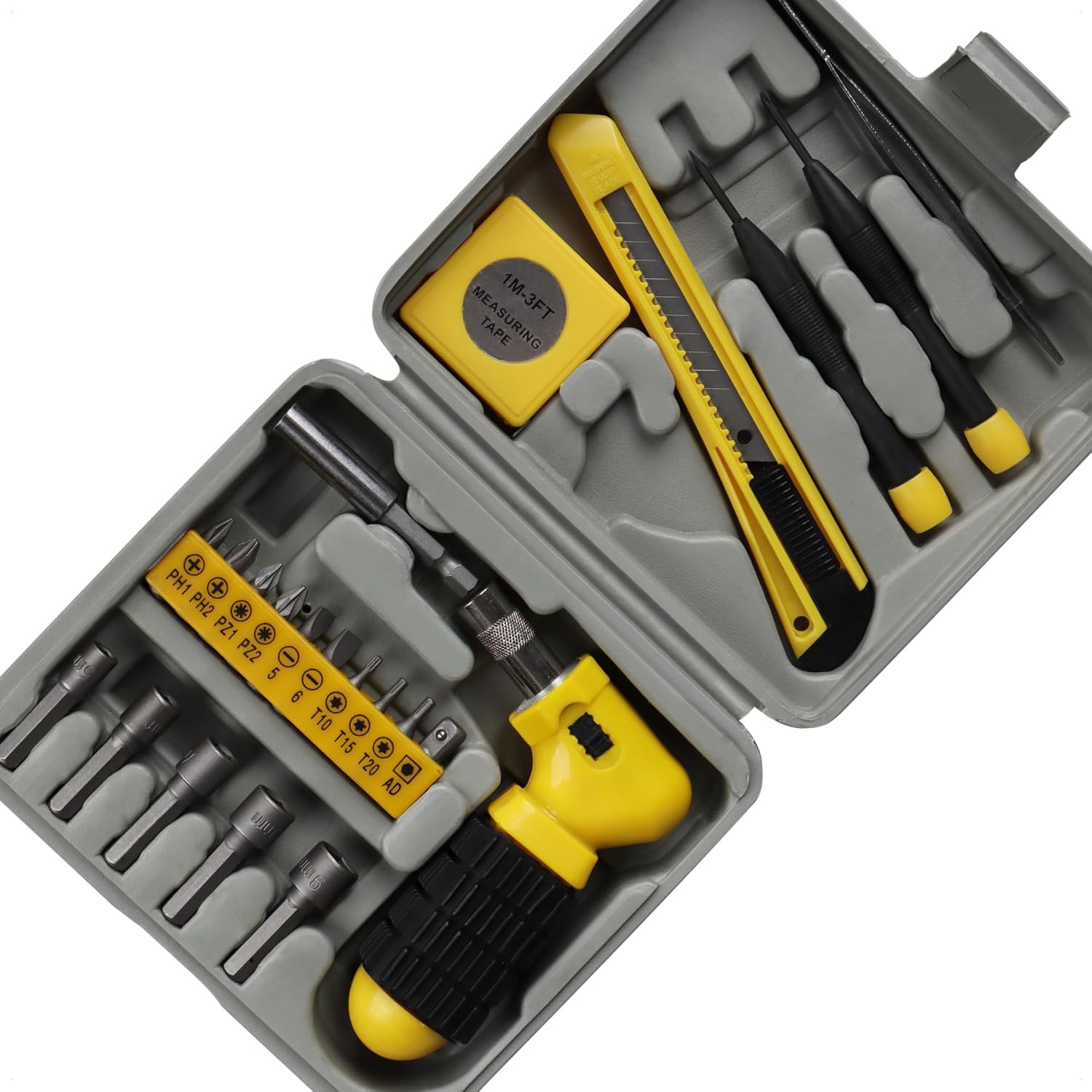 🔥 Angebote & Aktionen – com-four 24-Piece Tool Set for DIY Enthusiasts - Small Tool Box for On the Go - Tool Box for DIY and Hobby Hobbies (24 Pieces - Tool Set) – Bild 7