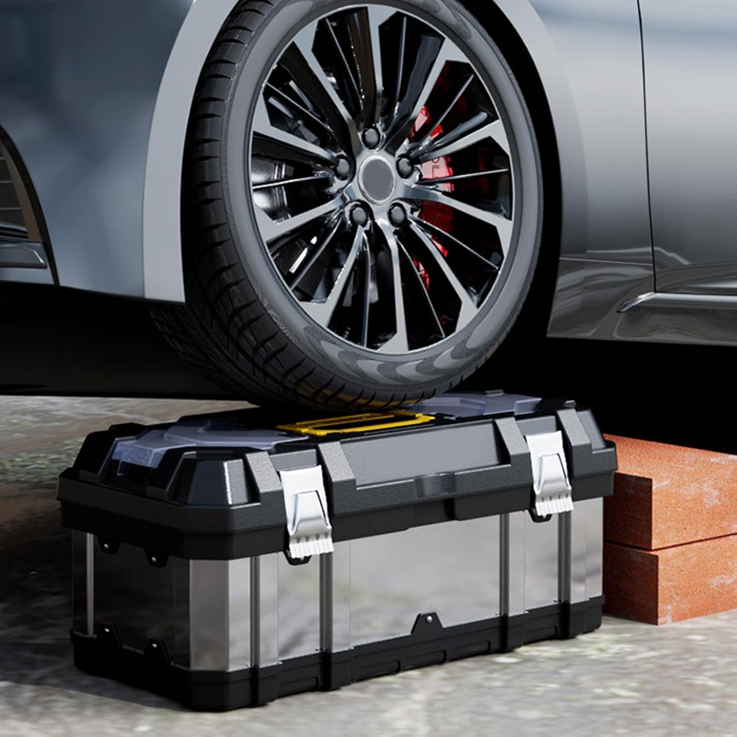 ⚡ Elektro & Technik – Greabuy Edelstahl-Werkzeugkoffer, hohe Härte, verstärkte Aufbewahrungsbox für Elektriker, Hardware, Anti-lose Werkzeuge – Bild 5