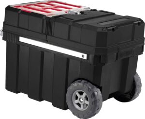 ⚒️ Bau & Montage – Keter 17191709 Werkzeugwagen Master Pro Masterloader, Kunststoff, Schwarz/Rot