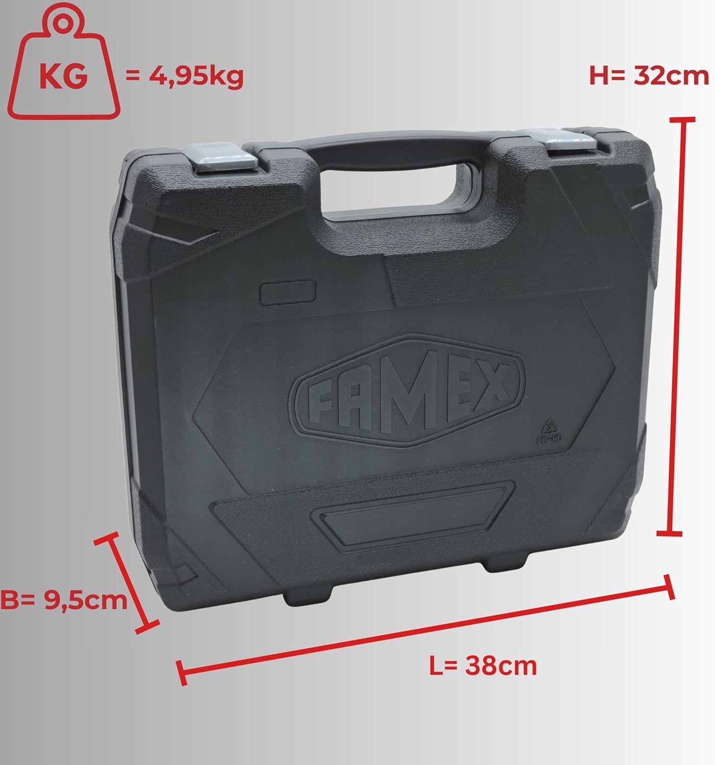 🚗 KFZ & Werkstatt – FAMEX 144-47 Tool Box Filled with High-Quality Tool Set, Compact, All Screw Tools, Chrome Vanadium, Ideal as an On-Board Case for Car, Motorhome, Camper – Bild 5