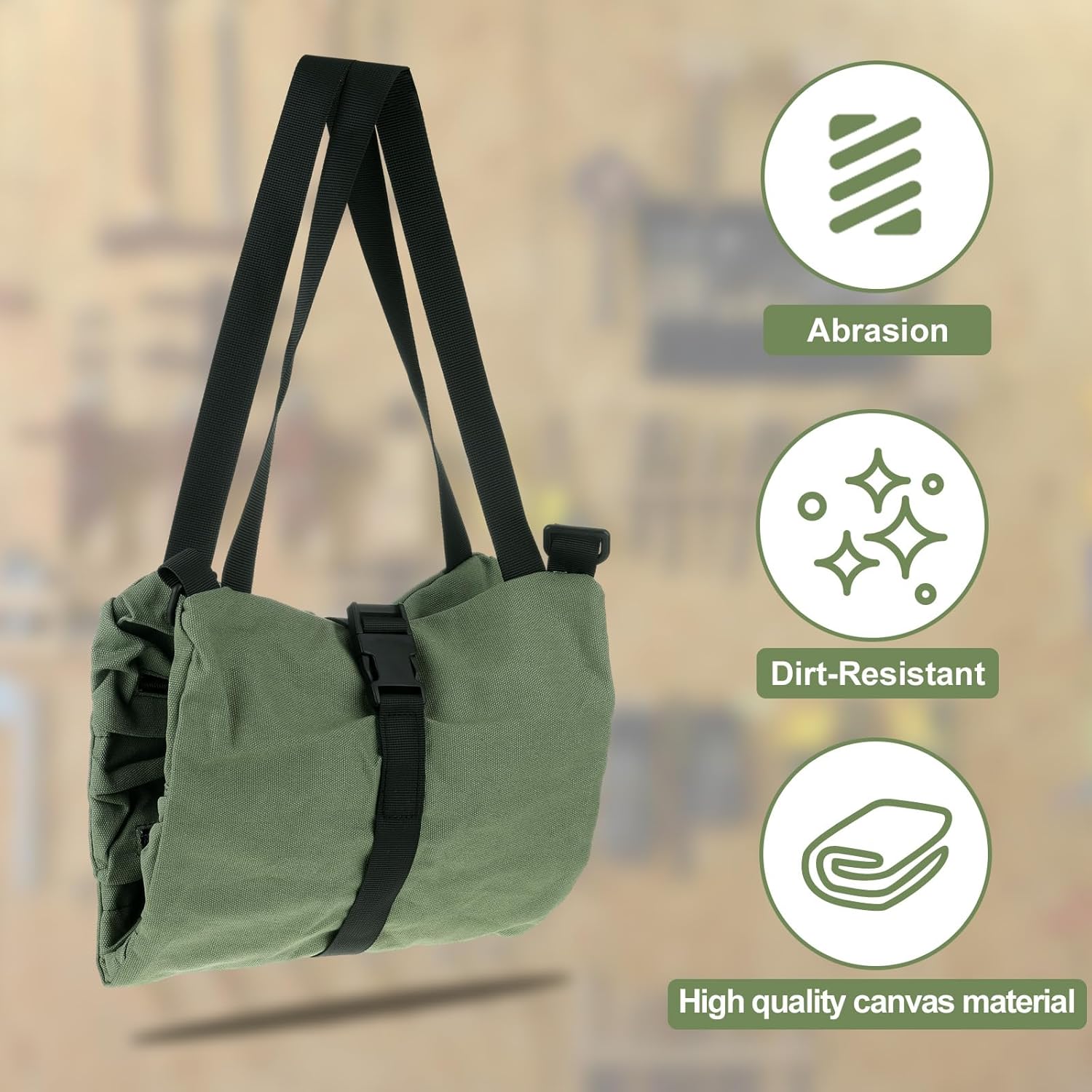 ⚡ Elektro & Technik – Canvas-Schraubenschlüssel-Werkzeugtasche, Mehrzweck-Rolltasche, Werkzeug-Rolltasche, Schraubenschlüssel-Rolltasche, Werkzeugtasche mit 5 Reißverschlusstaschen für Handwerker/Elektriker, grün – Bild 7