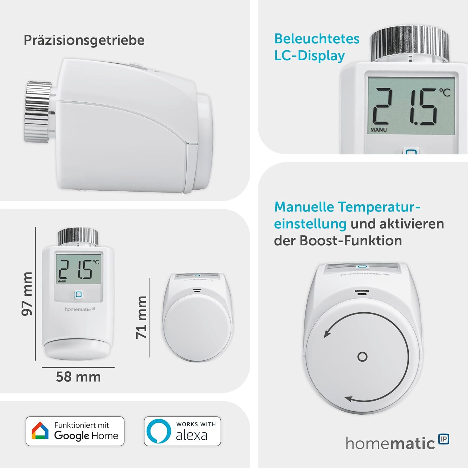 🔥 Angebote & Aktionen – Homematic IP Access Point 2 + 2 x Radiator Thermostat, Smart Home, Digital Thermostat Heating, Control via App, Alexa, Google Home, Easy Installation, Energy Saving – Bild 3