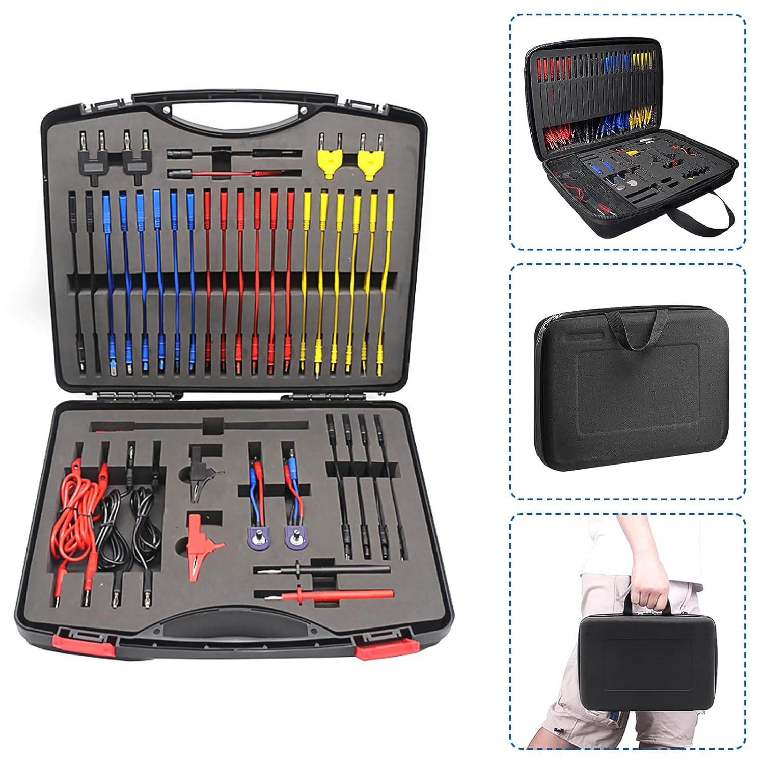 🚗 KFZ & Werkstatt – 92 Multimeter Test Leads Set, Test Lead Set with 72 Connections, Crocodile Clip and Test Probes for Car Fault Diagnosis/Tool Box, Cable Set, Fault Diagnosis Test Cable – Bild 7
