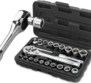 🚗 KFZ & Werkstatt – Hi-Spec 22 Piece 1/4 and 3/8 Inch Drive Socket Set with Ratchet and Extension in Compact Case