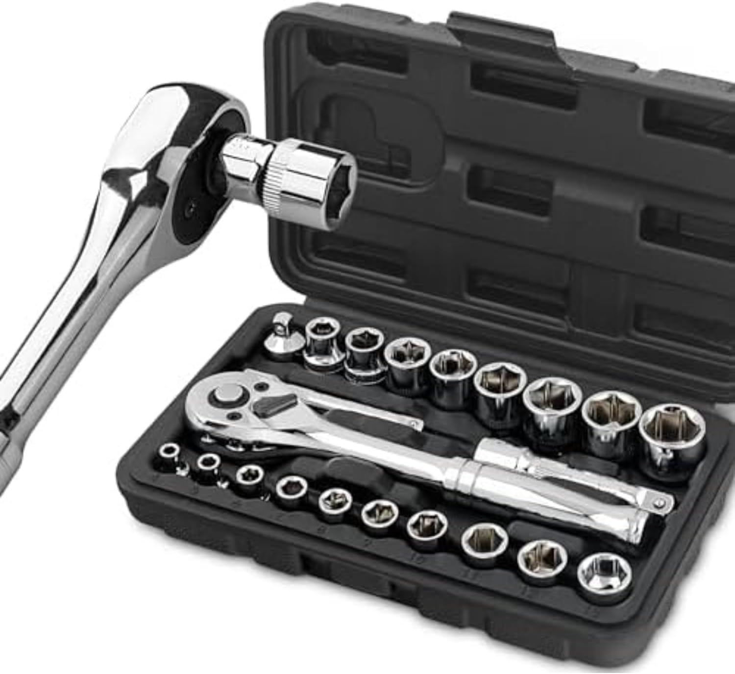 🚗 KFZ & Werkstatt – Hi-Spec 22 Piece 1/4 and 3/8 Inch Drive Socket Set with Ratchet and Extension in Compact Case