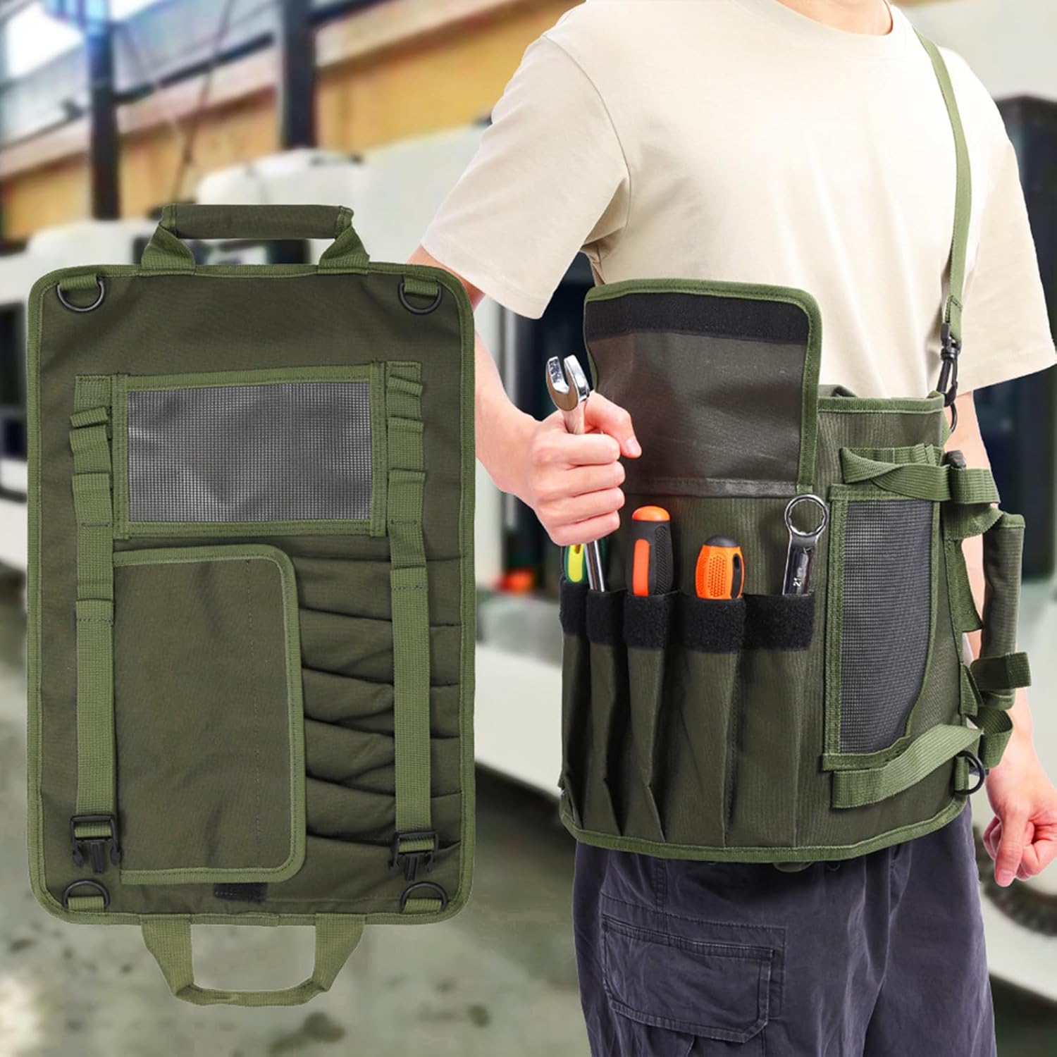 ⚡ Elektro & Technik – Kompakter Nylon Werkzeugkoffer Wasserabweisendes Design Mit Verstärktem Riemen Für Profis Tragbare Elektriker Werkzeugtasche Mit Verstellbarem Gürtel – Bild 2