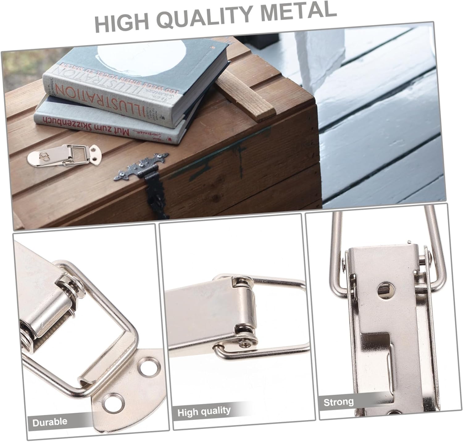 ⚒️ Bau & Montage – 4-teiliges Set aus Metallkastenschloss, robustes Schnallenschloss mit Schlossloch, DIY-Zubehör für Holzkisten und Werkzeugkästen, einfache Montage, langlebig und schlagfest – Bild 6