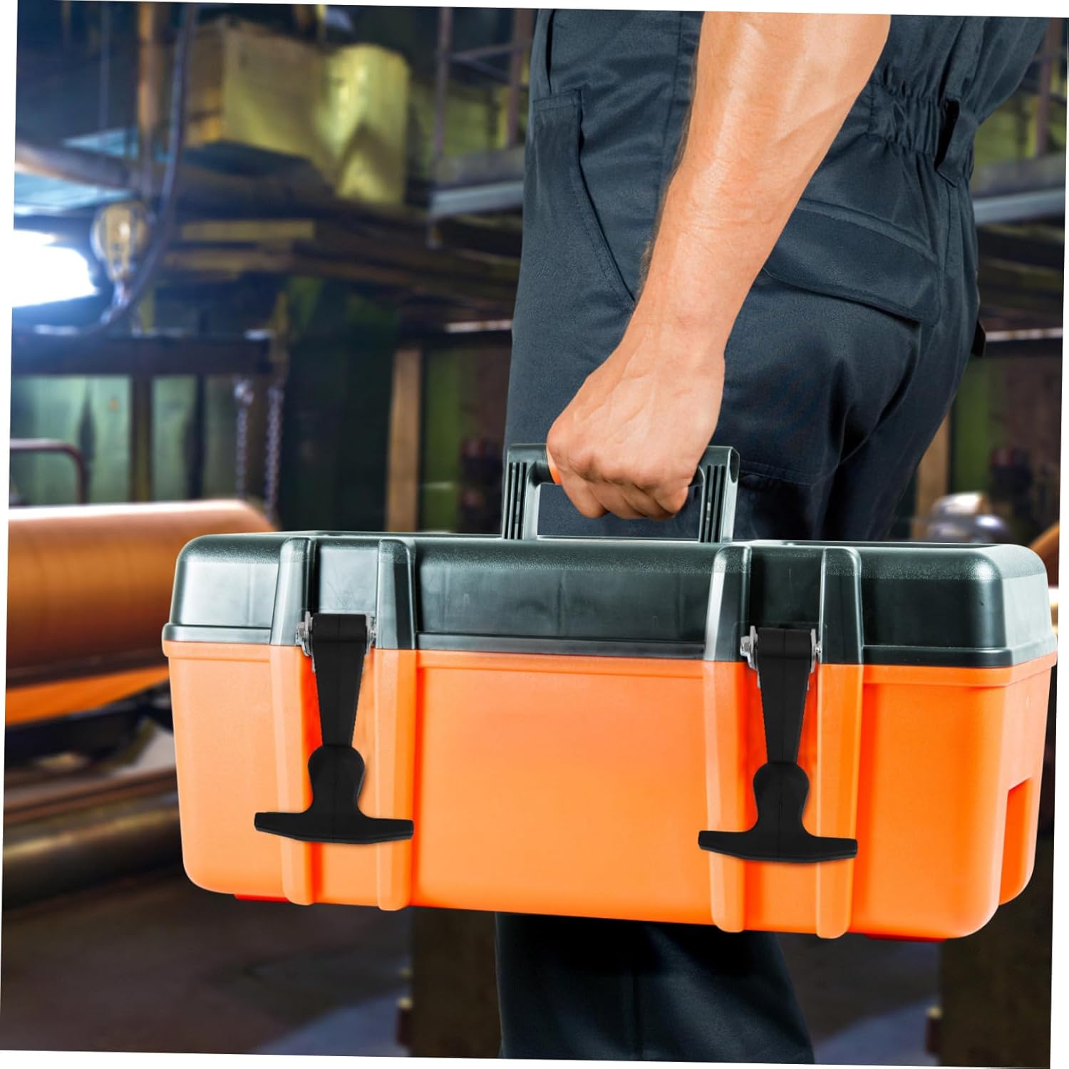 ⚒️ Bau & Montage – 2er-Pack flexible, verstellbare Spannschloss-Überfalle für Werkzeugkasten, Bootsluke mit schwarzem Gummiriegel, vielseitig, einfache Montage, langlebig – Bild 4