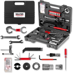 🔥 Angebote & Aktionen – WALTER Bicycle Tool Box 18-Piece Bicycle Tool Set, High-Quality Multifunctional Case, Robust Transport Case, Also Perfect for Hobby Bikers, Equipped with Most Important Tools