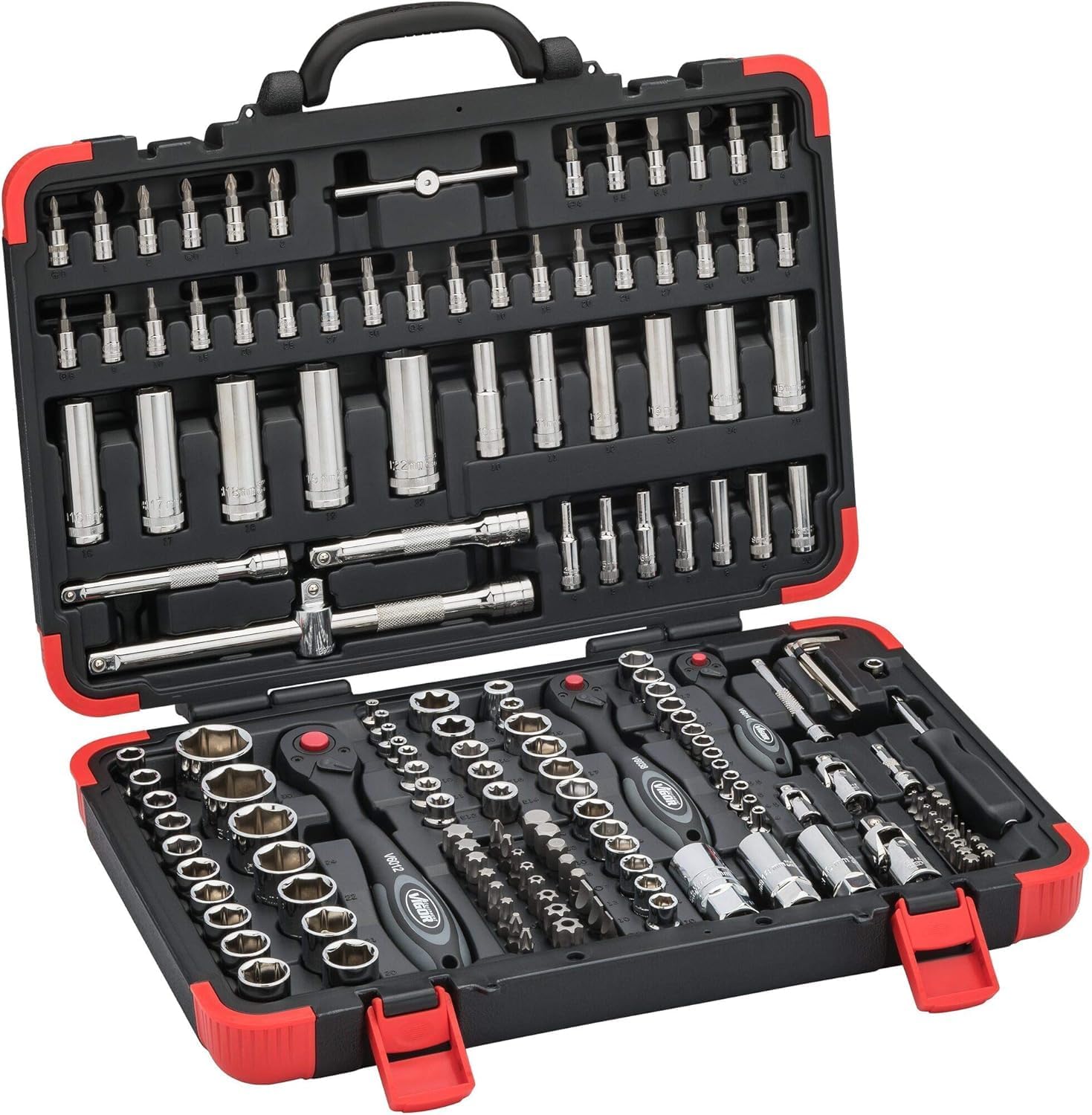 🚗 KFZ & Werkstatt – Vigor Socket Spanner Set (172 Pieces, incl. Reversible ratchet, extensions, various socket wrenches and bits) V2461N