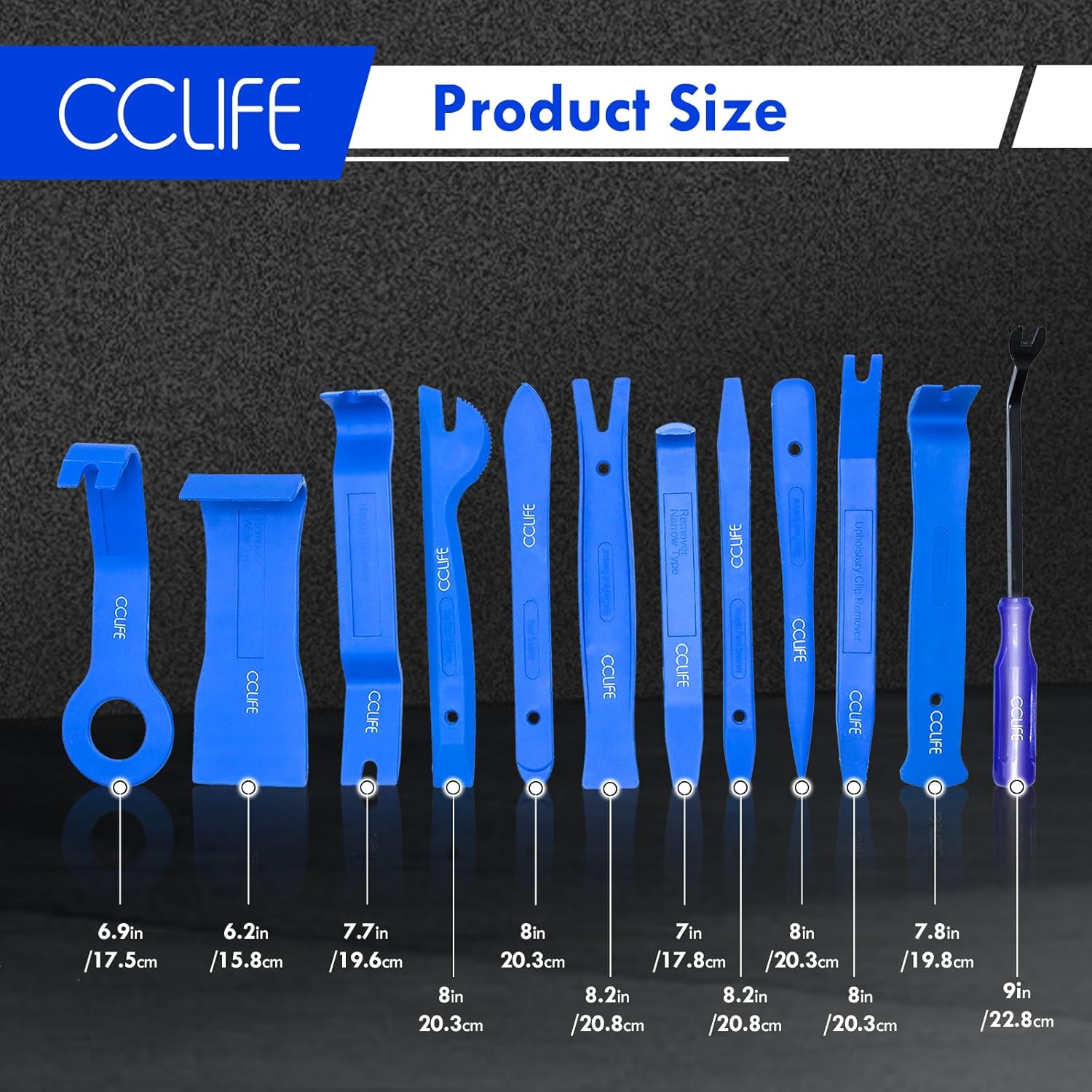 🚗 KFZ & Werkstatt – CCLIFE 12-Piece Car Disassembly Tool Set PP PA + Trim Wedges Interior Trim Door Panel – Bild 2