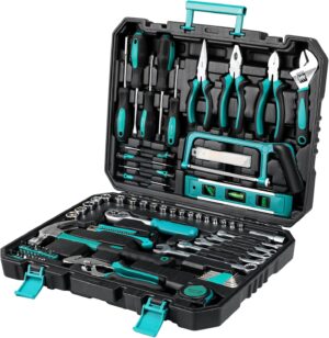 🔥 Angebote & Aktionen – TLGREEN Tool Box Filled 79-Piece Tool Box Household Tool Set with Ratchet Socket Wrench Set Screwdriver Universal Tool Sets