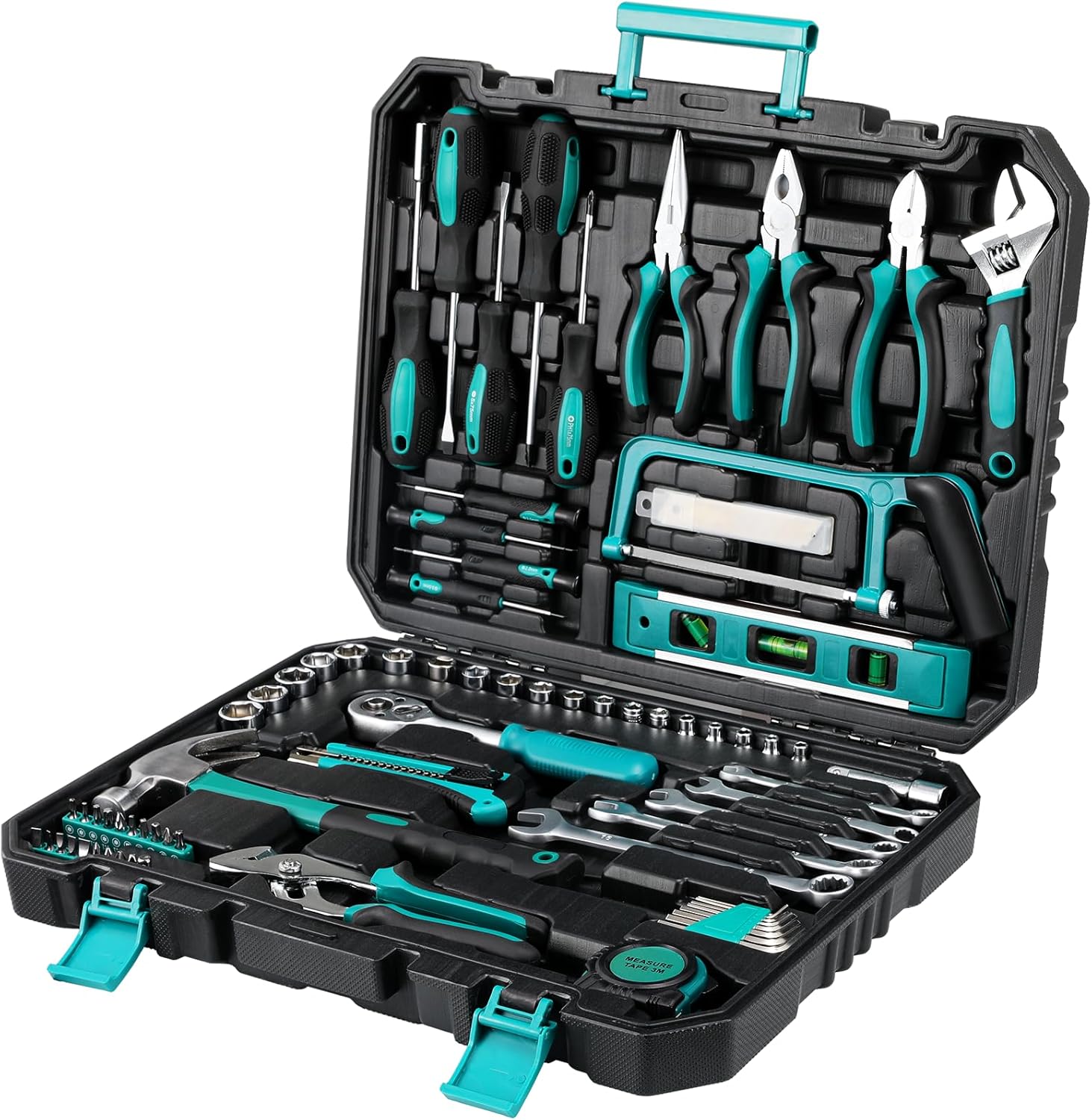 🔥 Angebote & Aktionen – TLGREEN Tool Box Filled 79-Piece Tool Box Household Tool Set with Ratchet Socket Wrench Set Screwdriver Universal Tool Sets