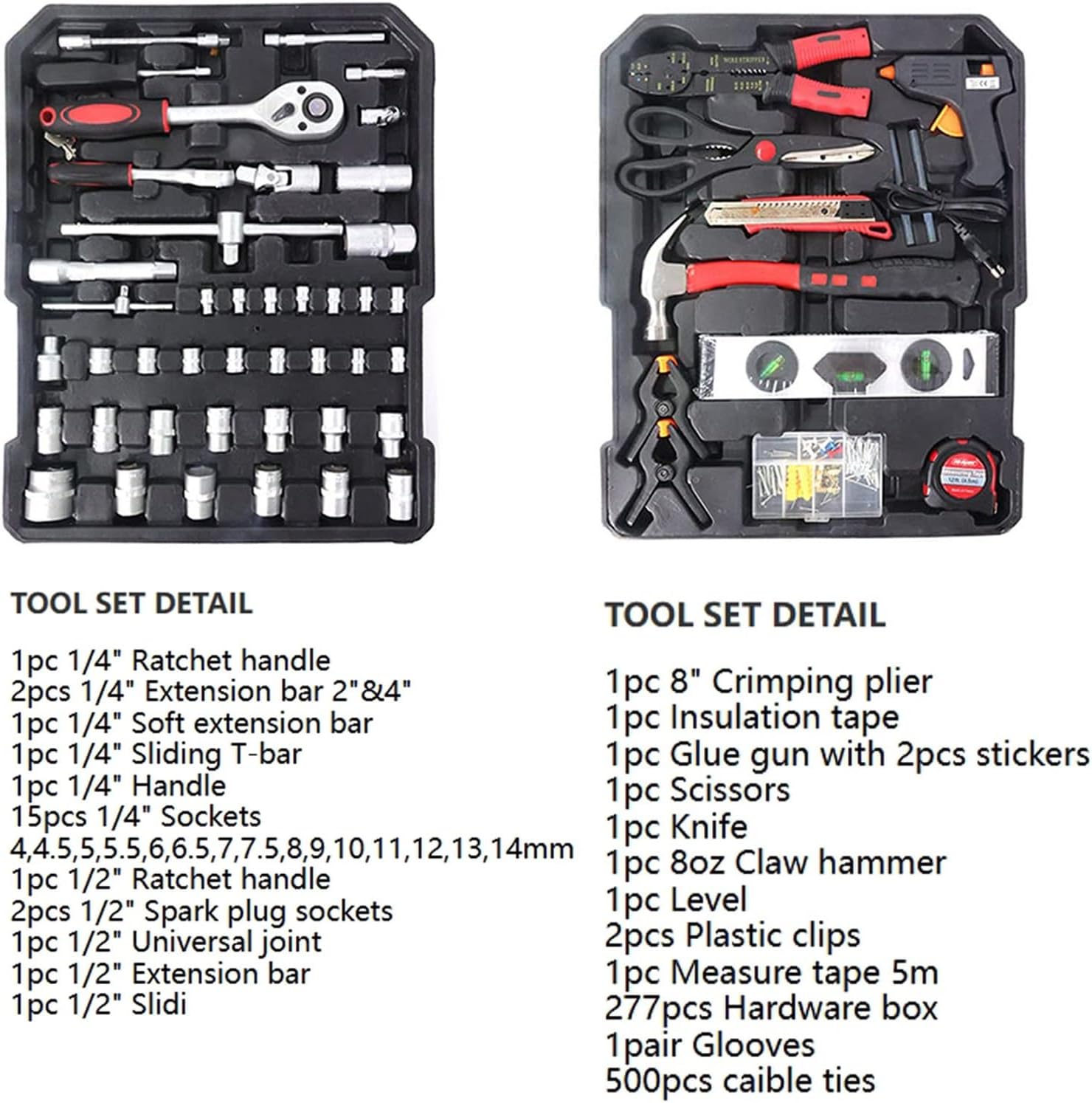 🚗 KFZ & Werkstatt – 187 Piece Tool Set with Rolling Case, Hand Tool Set with Aluminum Trolley Box, Universal Car Repair Tool Kit, Portable Tool Box for Manual Repairs, Daily Home Maintenance – Bild 2