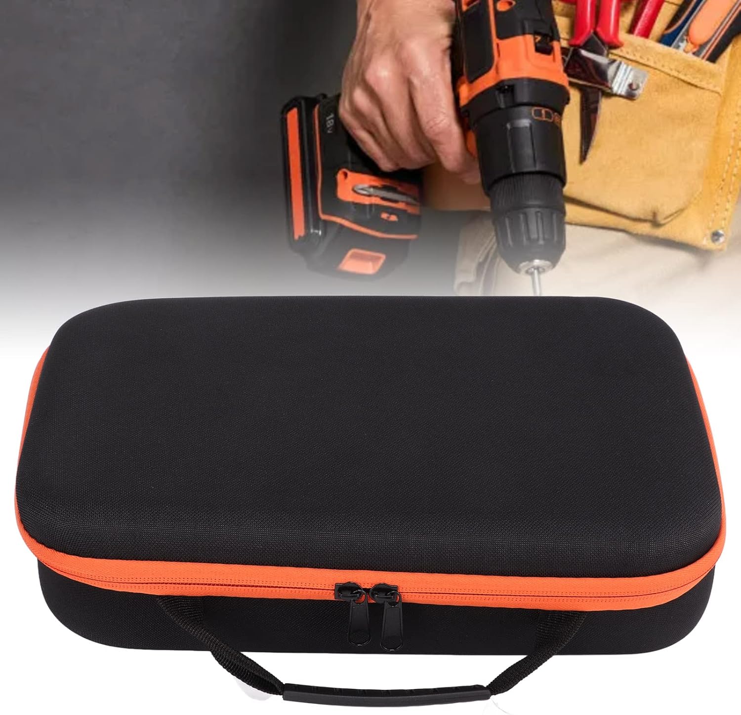 ⚡ Elektro & Technik – Reise-Werkzeugkasten, Werkzeugtasche, Oxford-Stoff, Verbundwerkstoff, EVA, stoßfest, staubdicht, reißfest, Innennetz-Design, kratzfest, für elektrische Bohrmaschinen (lang) – Bild 4