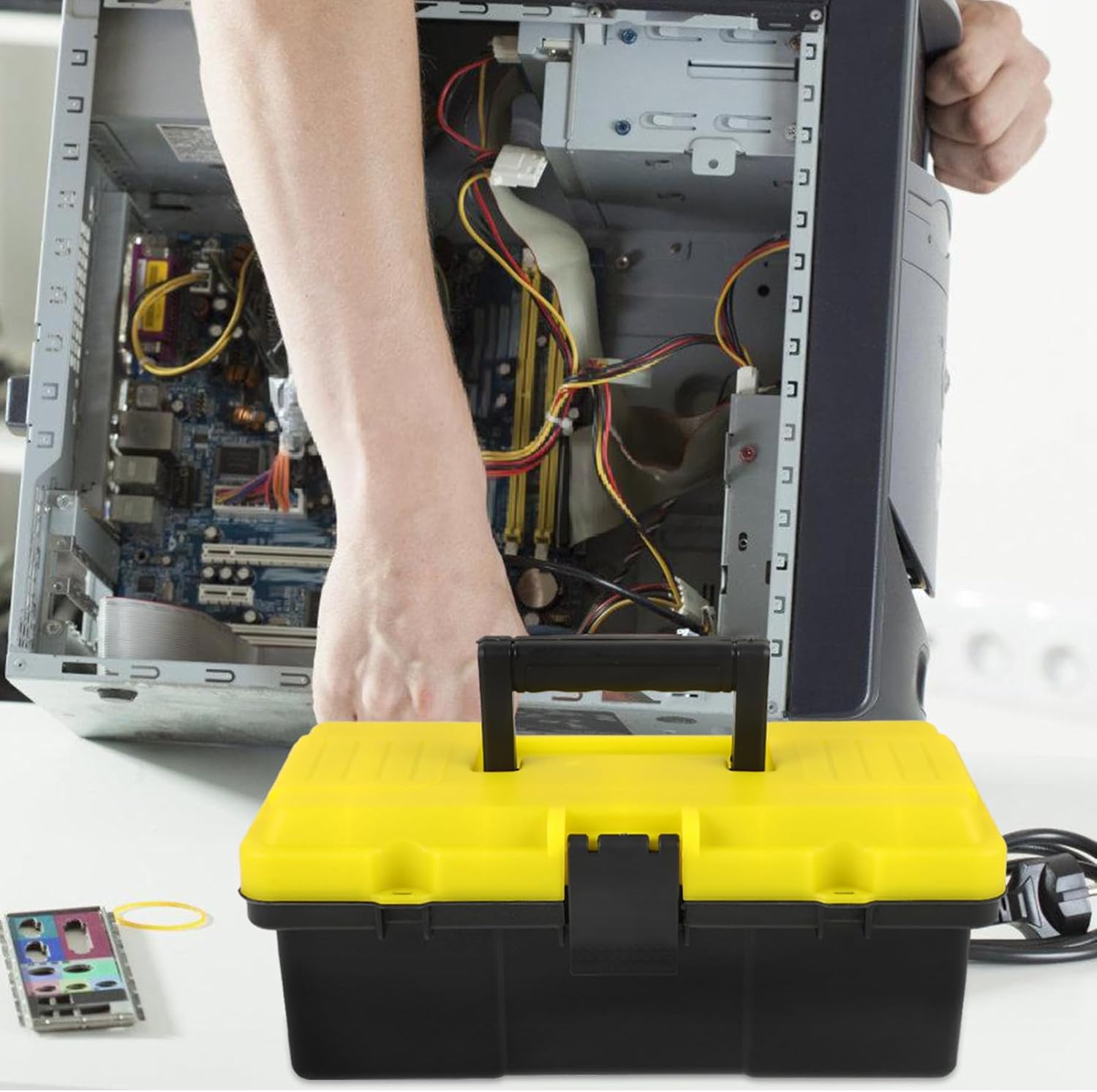 ⚒️ Bau & Montage – Werkzeugkoffer Einlagig Robuster Kunststoff Werkzeugkasten mit großer Kapazität Wie wiederverwendbare Aufbewahrungsbox für Haushalt und Handwerk Tragbar und platzsparend – Bild 5