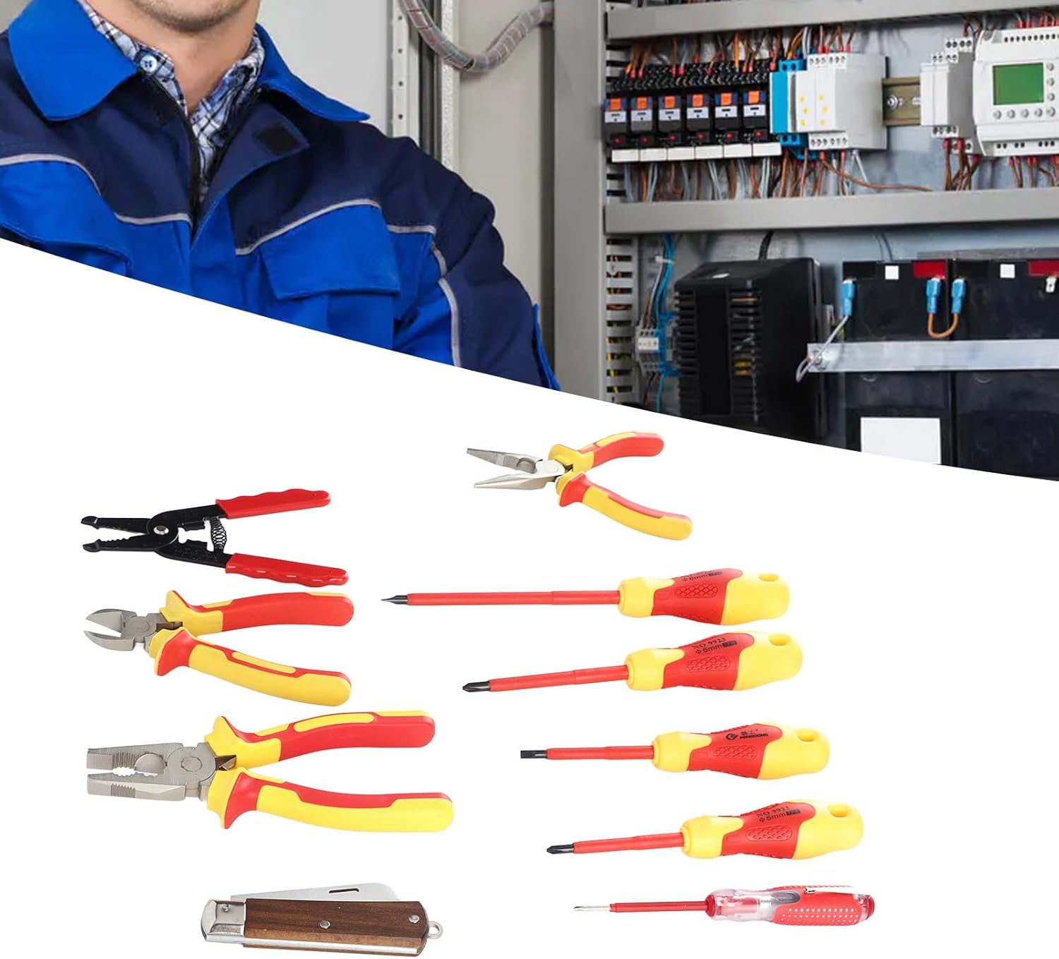 ⚡ Elektro & Technik – CHICIRIS Elektriker-Werkzeugset mit isolierten Schraubendrehern und Zangen für die Reparatur von Elektrogeräten, 10-teiliges Werkzeugset für professionelle Elektriker und Heimwerker – Bild 2