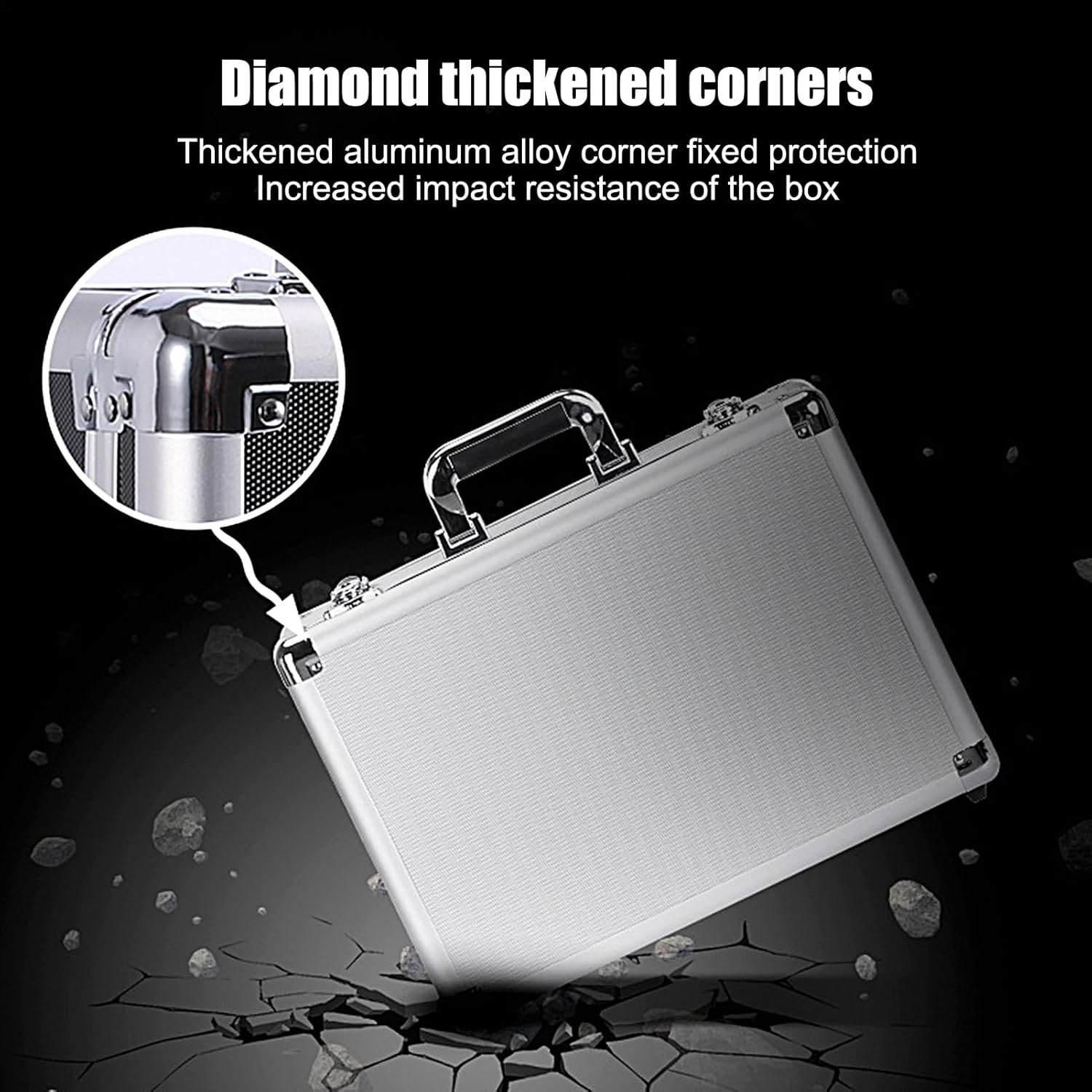 ⚡ Elektro & Technik – Kleine Aluminiumbox, Aluminiumkoffer, 25,5 x 16,5 x 9,5 cm, Aluminium-Werkzeugkiste, leere Aluminiumbox, Werkzeug-Aluminiumkoffer mit Schaumstoff-Tragekoffer für Elektriker, stoßfester Hartschalen-Tragekoffer – Bild 2