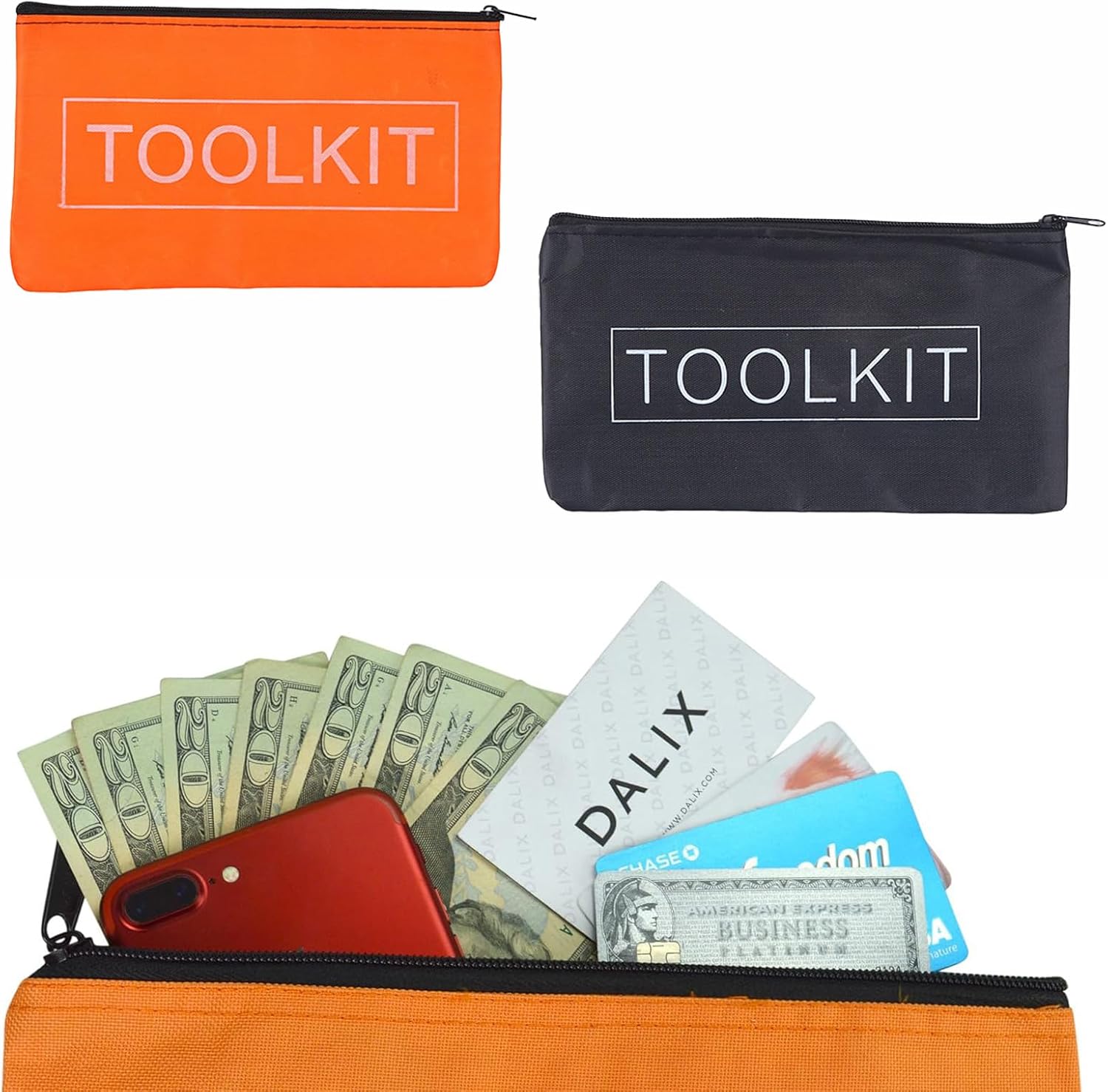 🔥 Angebote & Aktionen – 3 Stück Mehrzweck-Werkzeugtaschen, Wasserdichte und Verschleißfeste Canvas-Aufbewahrungstaschen mit Reißverschluss, 11x19x5 cm, Ideal zur Aufbewahrung von Schraubendrehern, Zangen und Pinseln – Bild 6