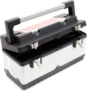 ⚡ Elektro & Technik – Wiltec Werkzeugkoffer 50,5 x 23,5 x 25,5 cm, Edelstahl, Universal-Werkzeugkoffer mit Kunststoffrahmen, Werkzeugträger und Griff, Profi-Werkzeugkoffer