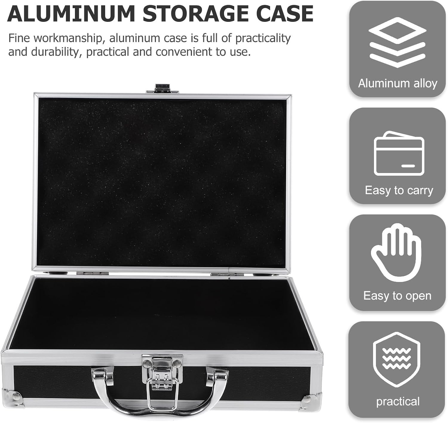 ⚡ Elektro & Technik – Yardenfun Tragbarer Aluminium Werkzeugkoffer mit Hartschale Multifunktionale Aufbewahrungsbox 23X16X7cm Schwarzer Metallkoffer für Elektriker und Werkzeugzubehör – Bild 6