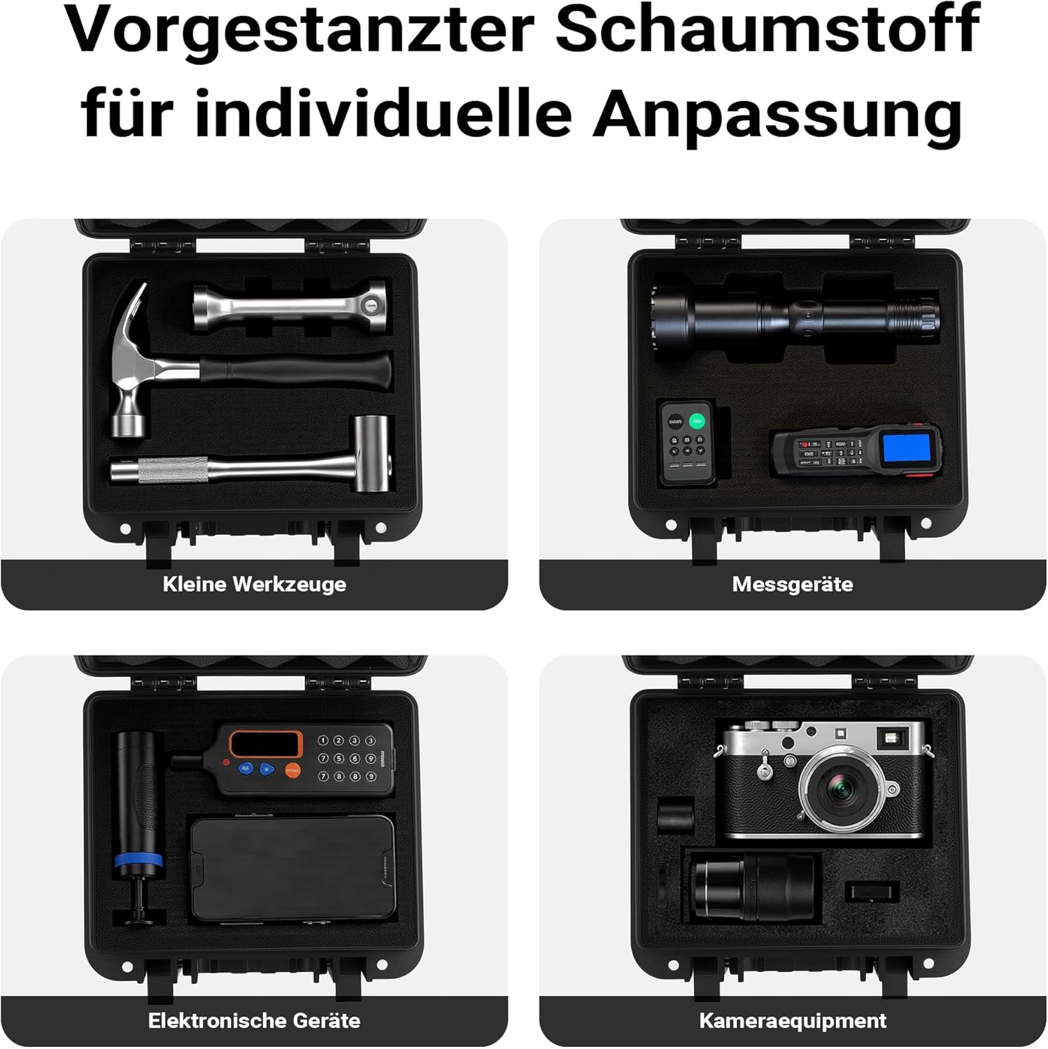 🔥 Angebote & Aktionen – Wiltec Universal Suitcase 25 x 21.8 x 11.3 cm, Waterproof Transport Case, Protective Case Made of PP and Fibreglass with Cube Foam – Bild 4