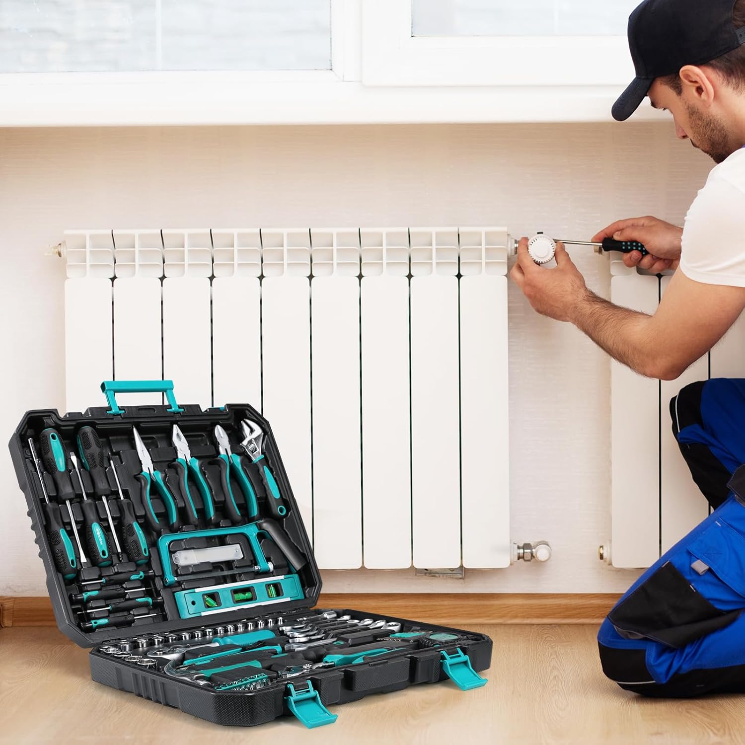 🔥 Angebote & Aktionen – TLGREEN Tool Box Filled 79-Piece Tool Box Household Tool Set with Ratchet Socket Wrench Set Screwdriver Universal Tool Sets – Bild 6