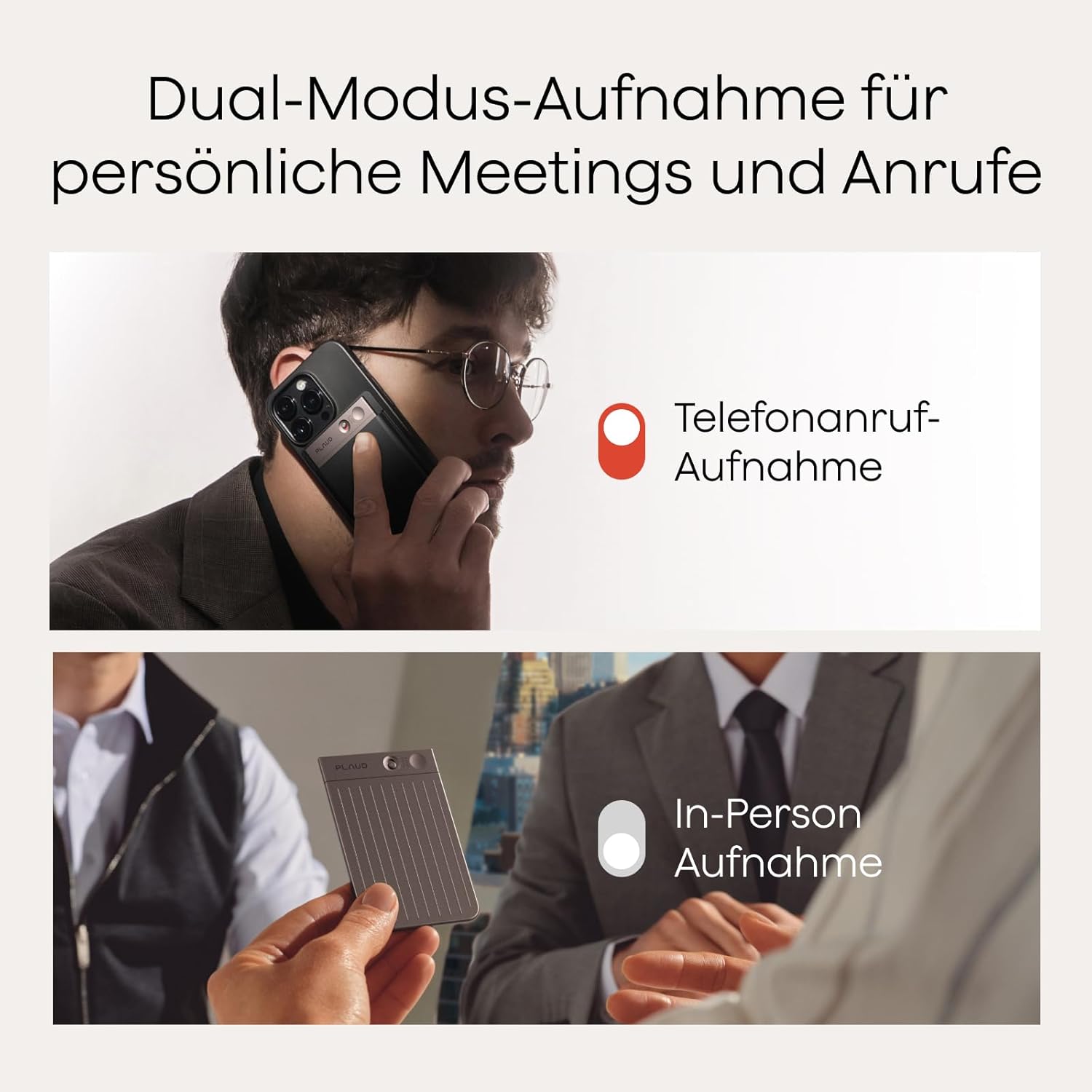 ⚡ Elektro & Technik – Plaud Note AI Digitaler Sprachrekorder mit Hülle – 64 GB Aufnahmegerät mit KI-Technologie zum Transkribieren und Zusammenfassen, One-Touch-Aufnahme, Rauschunterdrückung, unterstützt 112 Sprachen – Bild 2