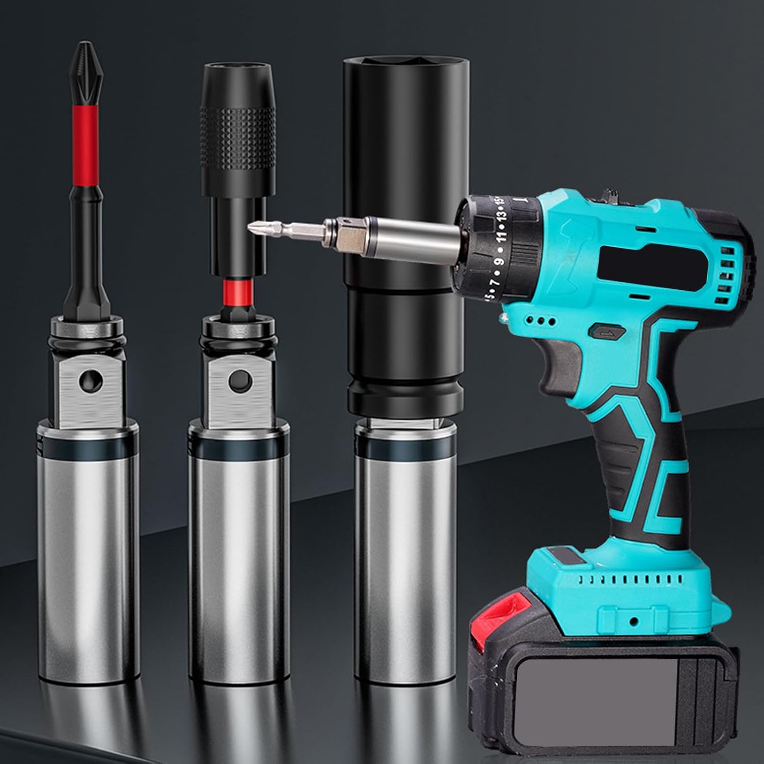 ⚒️ Bau & Montage – Akkuschrauber, tragbare Bohrmaschine, Wendewelle für Elektronik, Bau, Haushalt, Handwerk, Werkstatt, Montage, Heimwerken – Bild 2