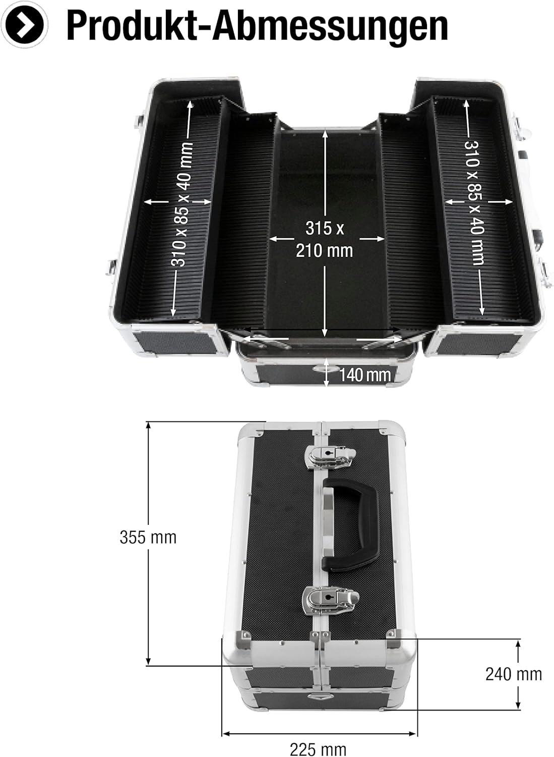 🔥 Angebote & Aktionen – Meister multi-purpose case, lots of storage space, divisible compartments for small parts, lockable, including 2 keys and a carrying strap, cosmetic case, scissors case – Bild 3