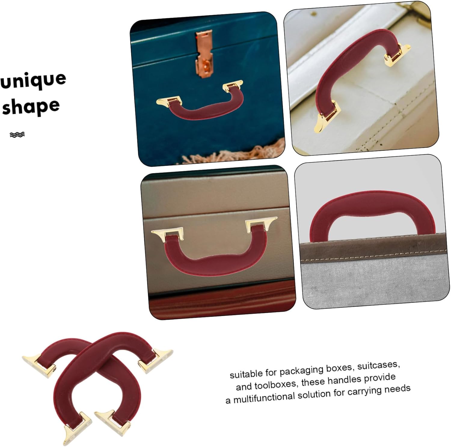 ⚒️ Bau & Montage – NUOBESTY 2 Stück rote Gepäckgriffe aus PU-Leder für Koffer, Ledergriffe für Schubladen, Ersatzteile, ergonomischer Griff – Bild 3