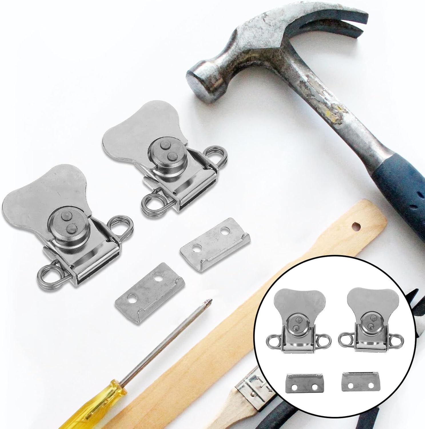 ⚒️ Bau & Montage – 2 Stück Teiliges Edelstahl Butterfly Latch Federbelasteter Kleiner Drehverschluss Platzsparend Robust für Werkzeugkoffer Kisten Instrumenten Ausrüstungsboxen Einfache Montage – Bild 9