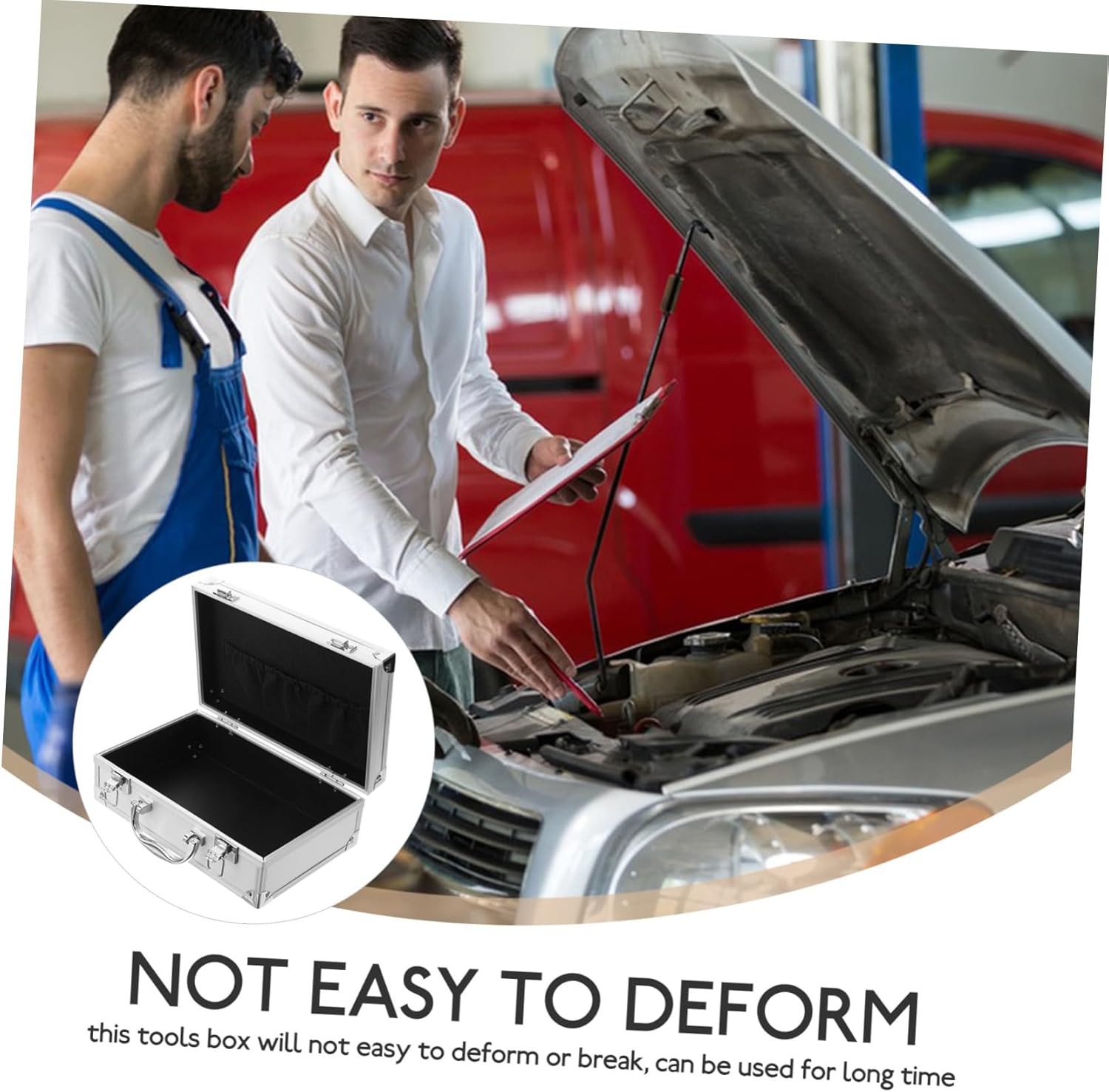 🚗 KFZ & Werkstatt – Angoily Robust tool box organiser for car maintenance, storage of tools, made of metal, portable tool box with handle – Bild 7