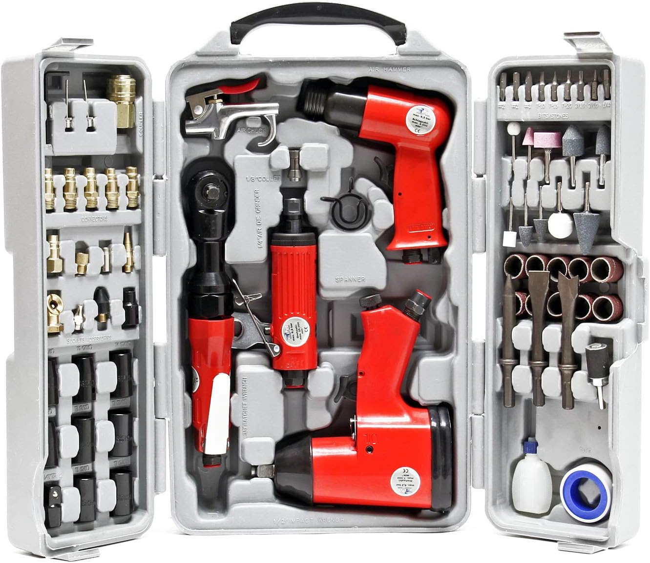 🚗 KFZ & Werkstatt – 71-Piece Pneumatic Tool Set including Impact Driver and Many Accessories