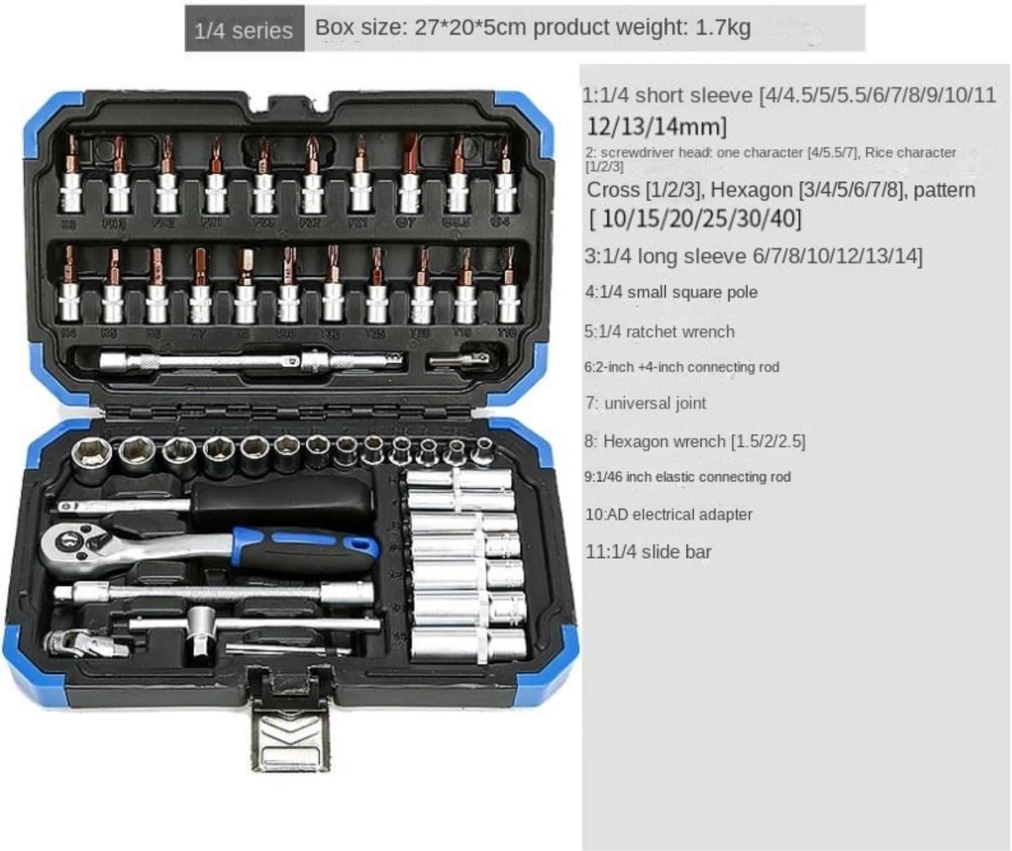 🚗 KFZ & Werkstatt – Car Tool Set, Socket Spanner Sets, Ratchet Wrench, Hand Tool Set with Storage Case Made of Plastic Tool Box Tool Box (53 Pieces) – Bild 2