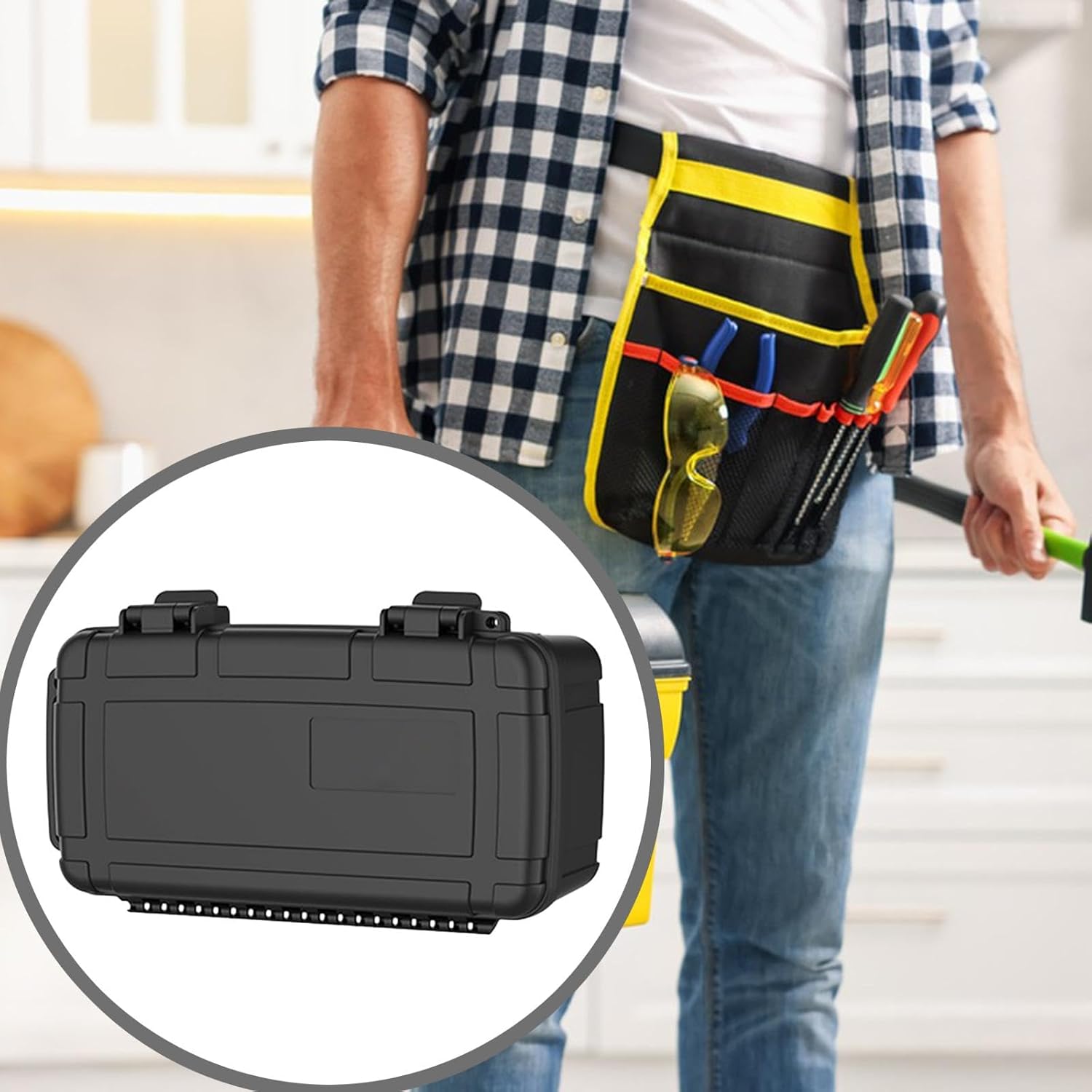 ⚡ Elektro & Technik – Werkzeugkoffer Kompakte Kameratasche Elektriker Tragbarer Werkzeugaufbewahrungskoffer Stoßfeste Aufbewahrungsbox mit Griff Pp Material für Heim Wartun, 22,2 x 12,8 x 8,7 cm – Bild 2