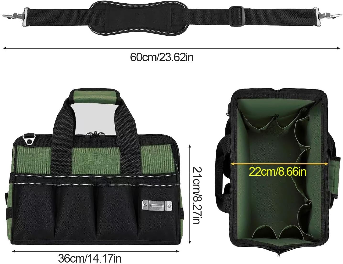 ⚡ Elektro & Technik – Werkzeugtasche für Elektriker, robuster Werkzeugkoffer mit mehreren Taschen, multifunktionale breite Öffnung, Werkzeugkoffer mit Griff für Reisearbeiten – Bild 5